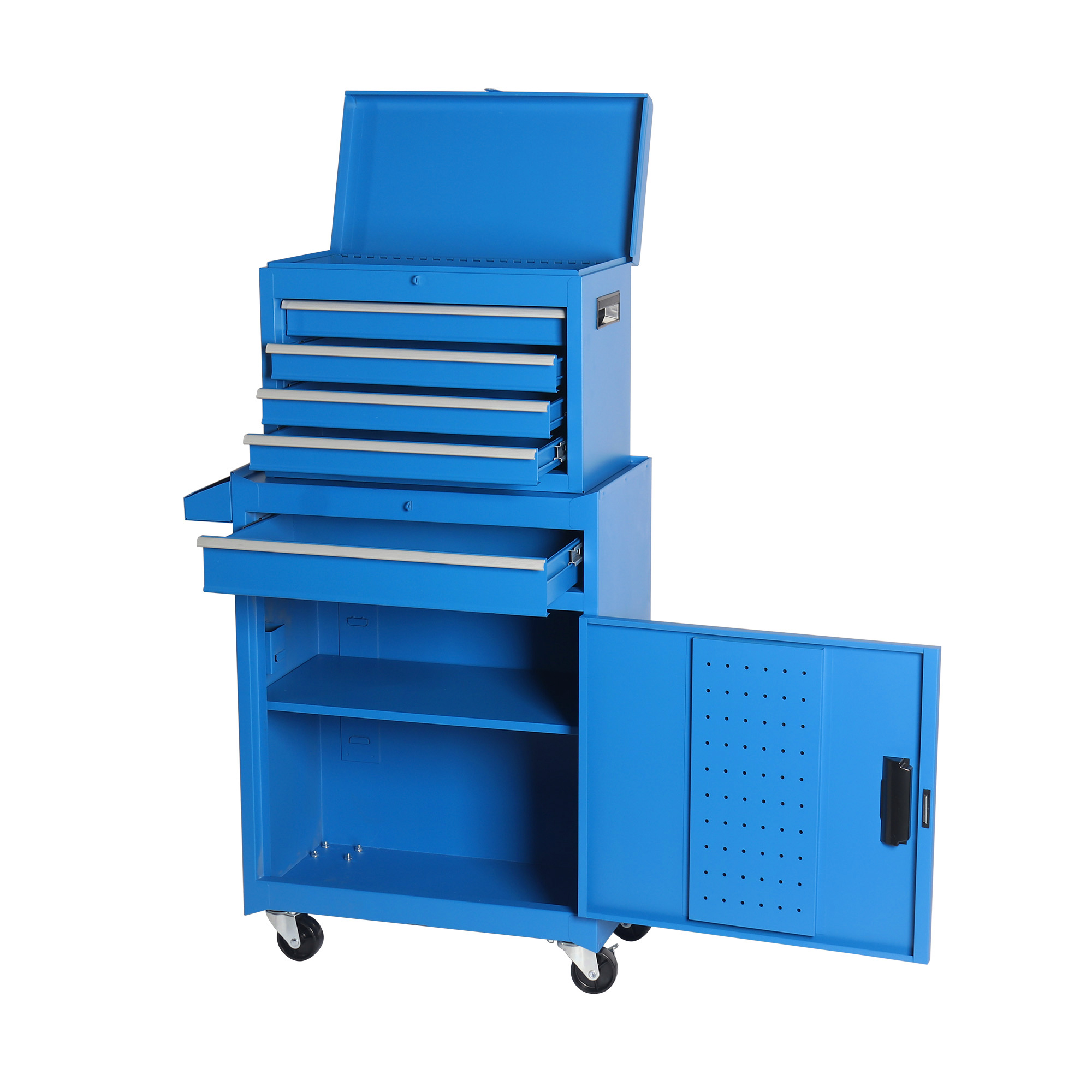 Tool Chest, 5-Drawer Rolling Tool Storage Cabinet with Detachable Top Tool Box, Liner view 1