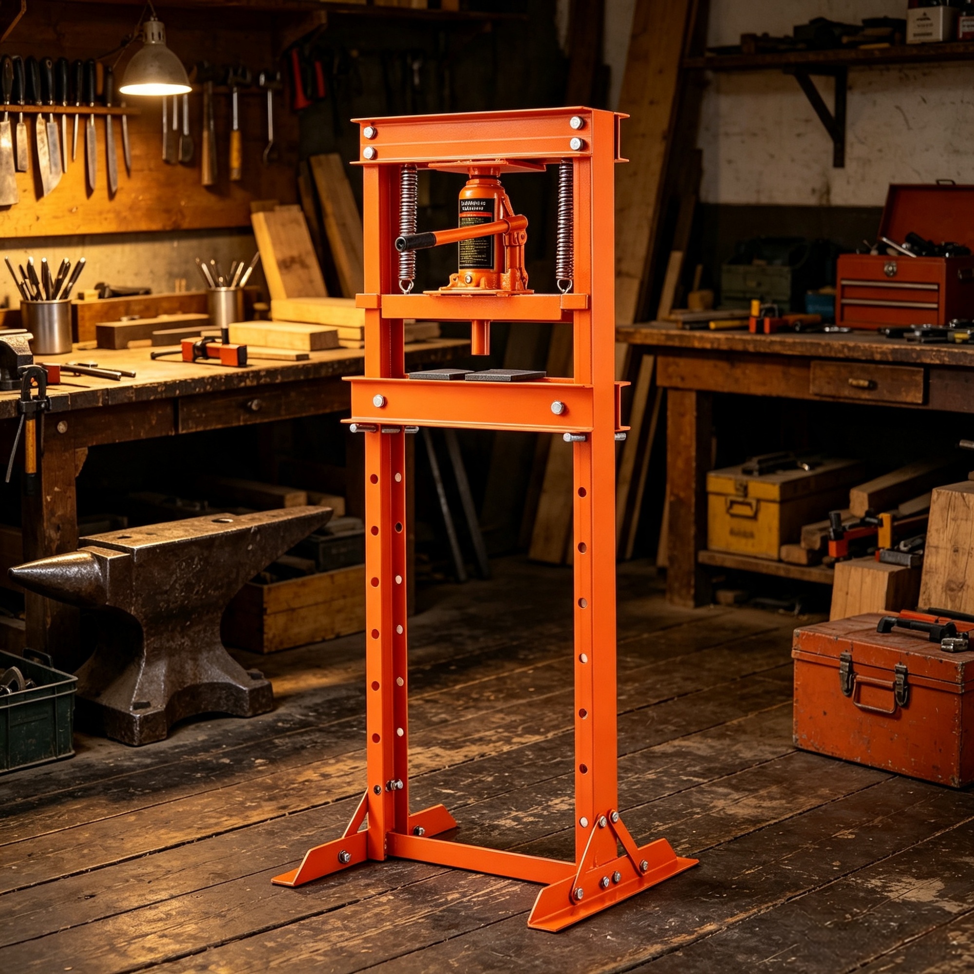 12 Ton H-Frame Hydraulic Shop Press, Adjustable Floor Press with Plates for Garage & Workshop view 6