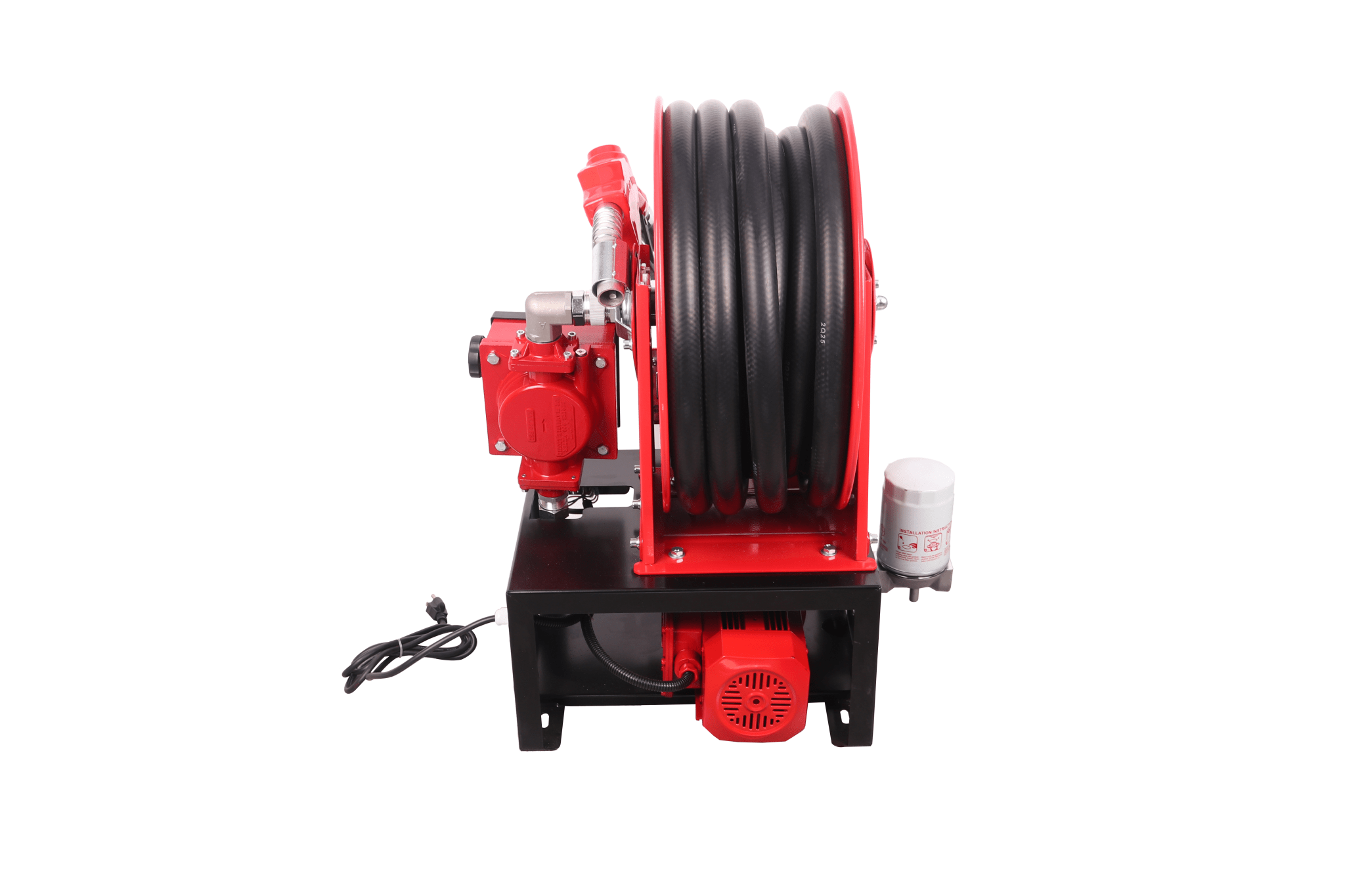 12V & 110V Diesel Fuel Transfer Pump with 50 FT Auto-Retractable Hose Reel view 8
