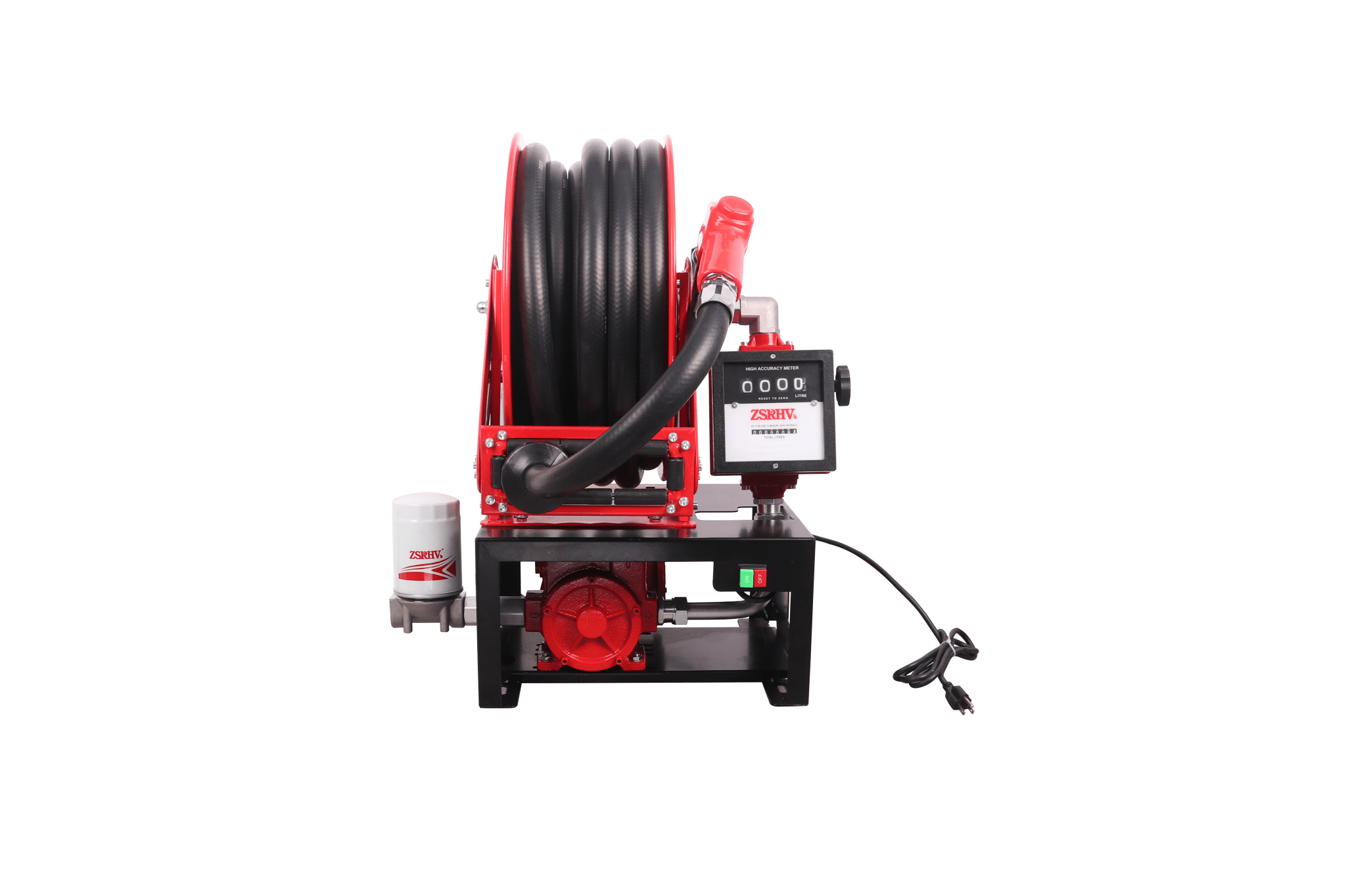 12V & 110V Diesel Fuel Transfer Pump with 50 FT Auto-Retractable Hose Reel view 6