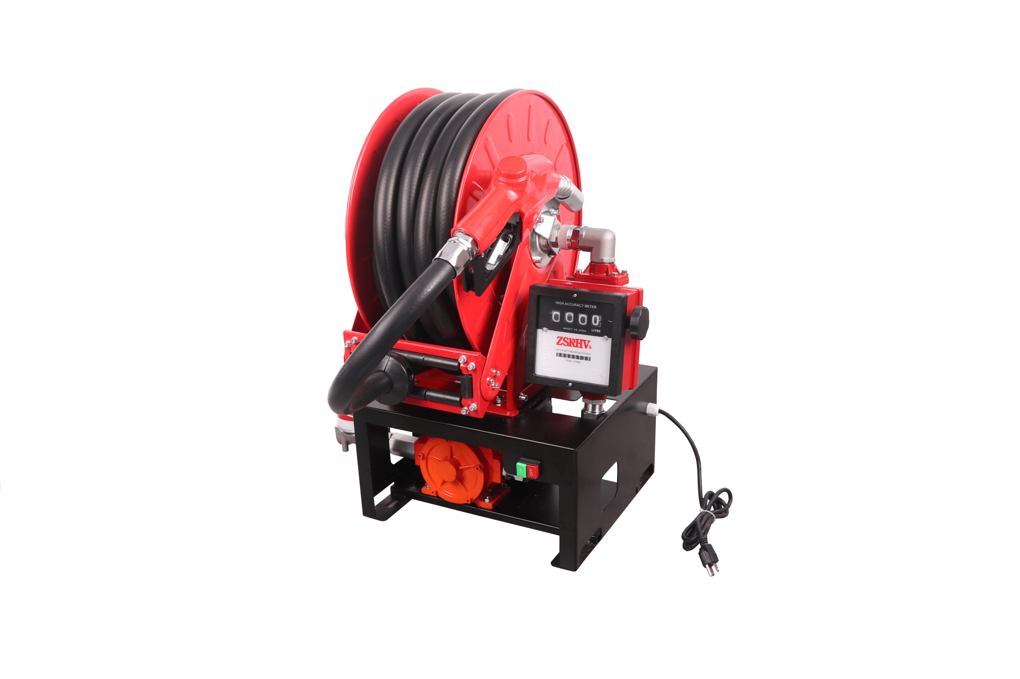 12V & 110V Diesel Fuel Transfer Pump with 50 FT Auto-Retractable Hose Reel view 3