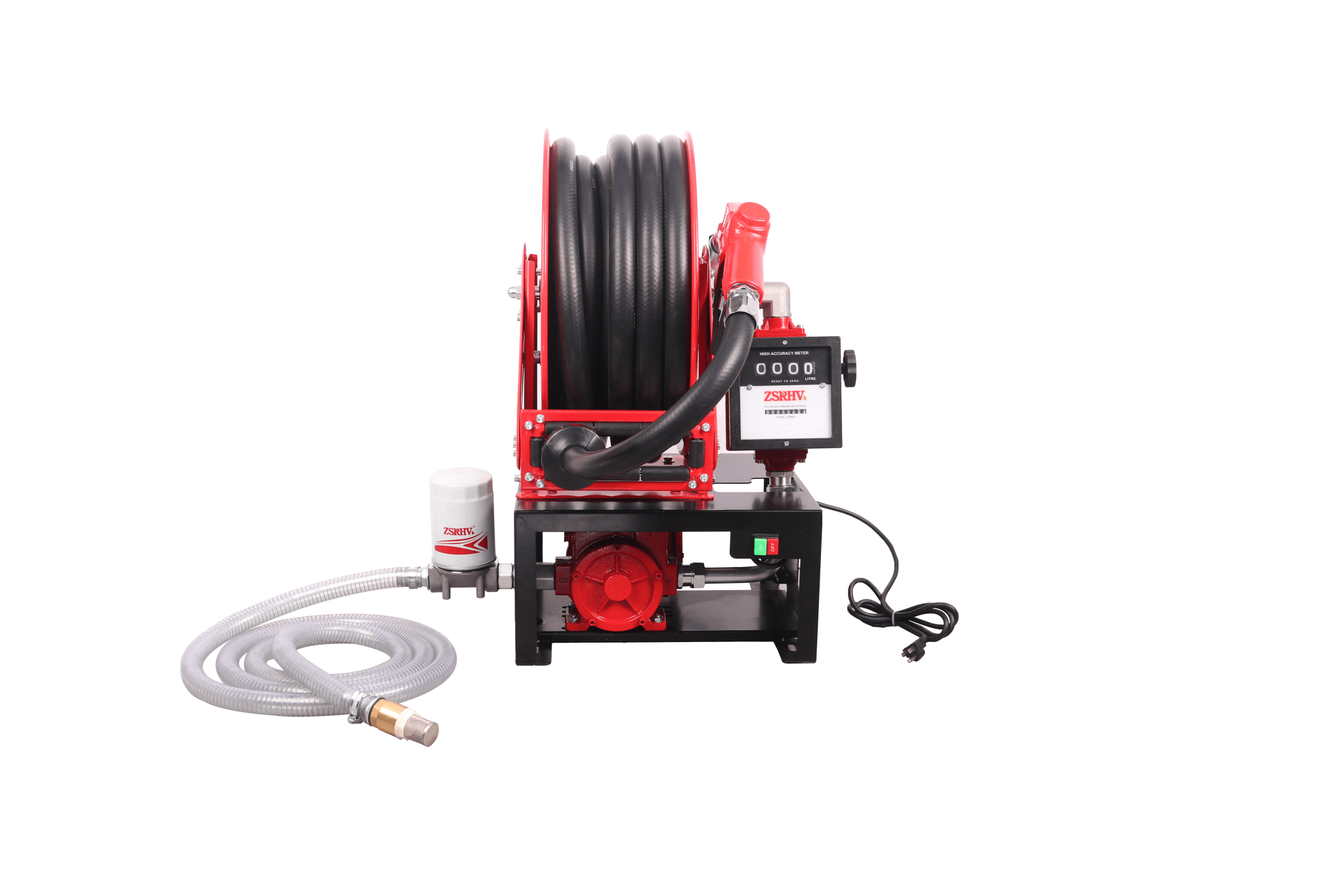 12V & 110V Diesel Fuel Transfer Pump with 50 FT Auto-Retractable Hose Reel view 7