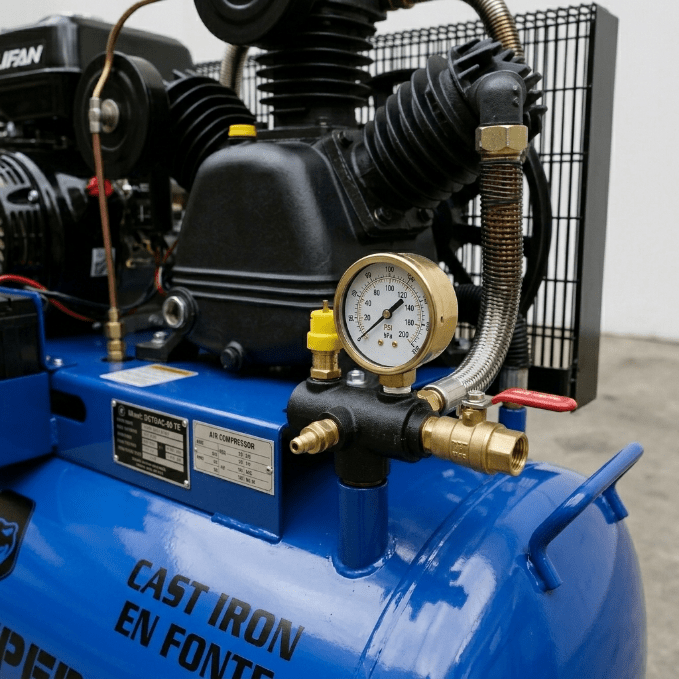 15HP & 13 HP Gas Air Compressor with Electric Start – 66 & 39 Gallon Tank Options view 3