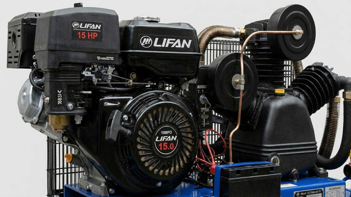 15HP & 13 HP Gas Air Compressor with Electric Start – 66 & 39 Gallon Tank Options view 4