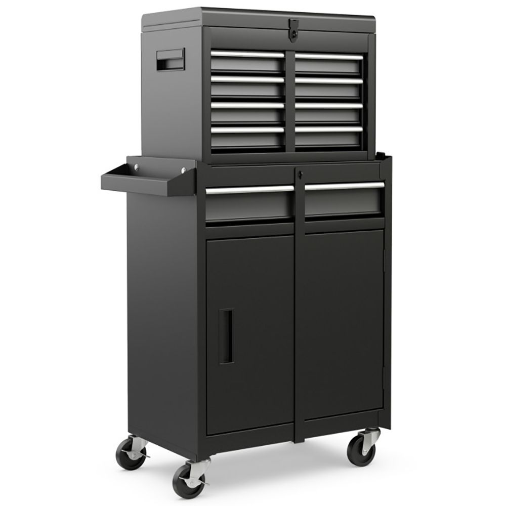 2-in-1 Rolling Tool Chest with 5 Sliding Lockable Drawers view 2