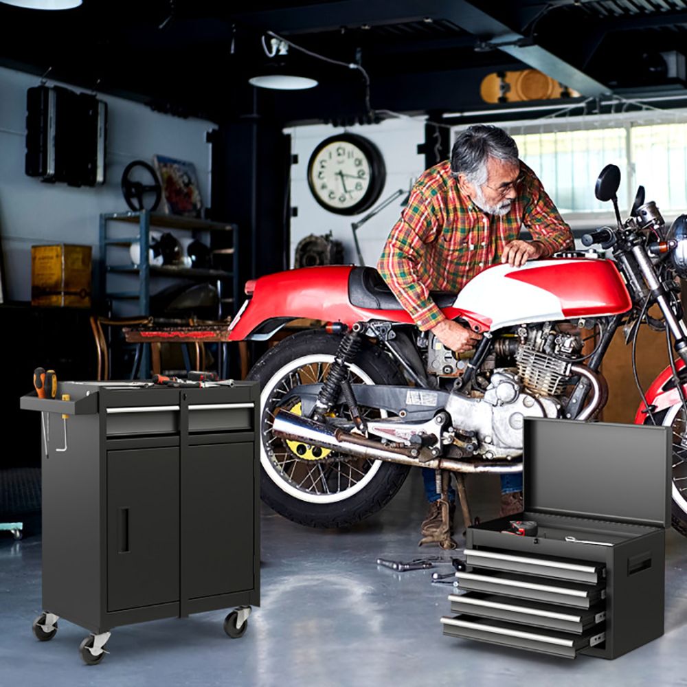 2-in-1 Rolling Tool Chest with 5 Sliding Lockable Drawers view 4
