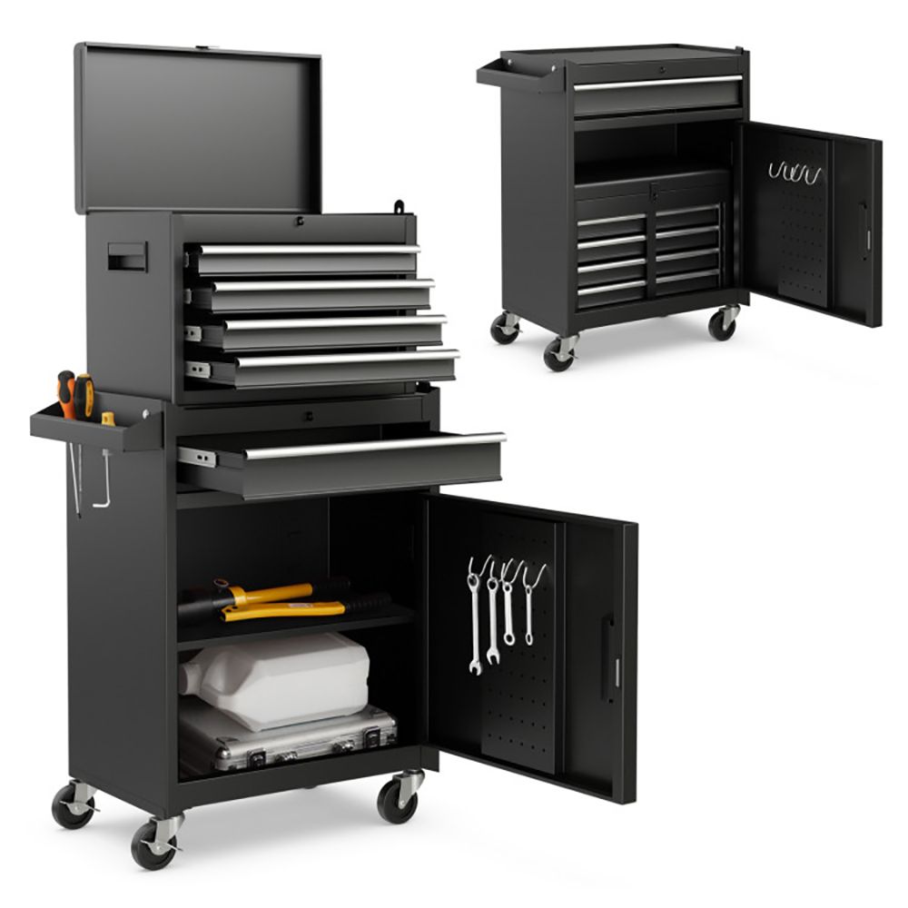 2-in-1 Rolling Tool Chest with 5 Sliding Lockable Drawers view 5
