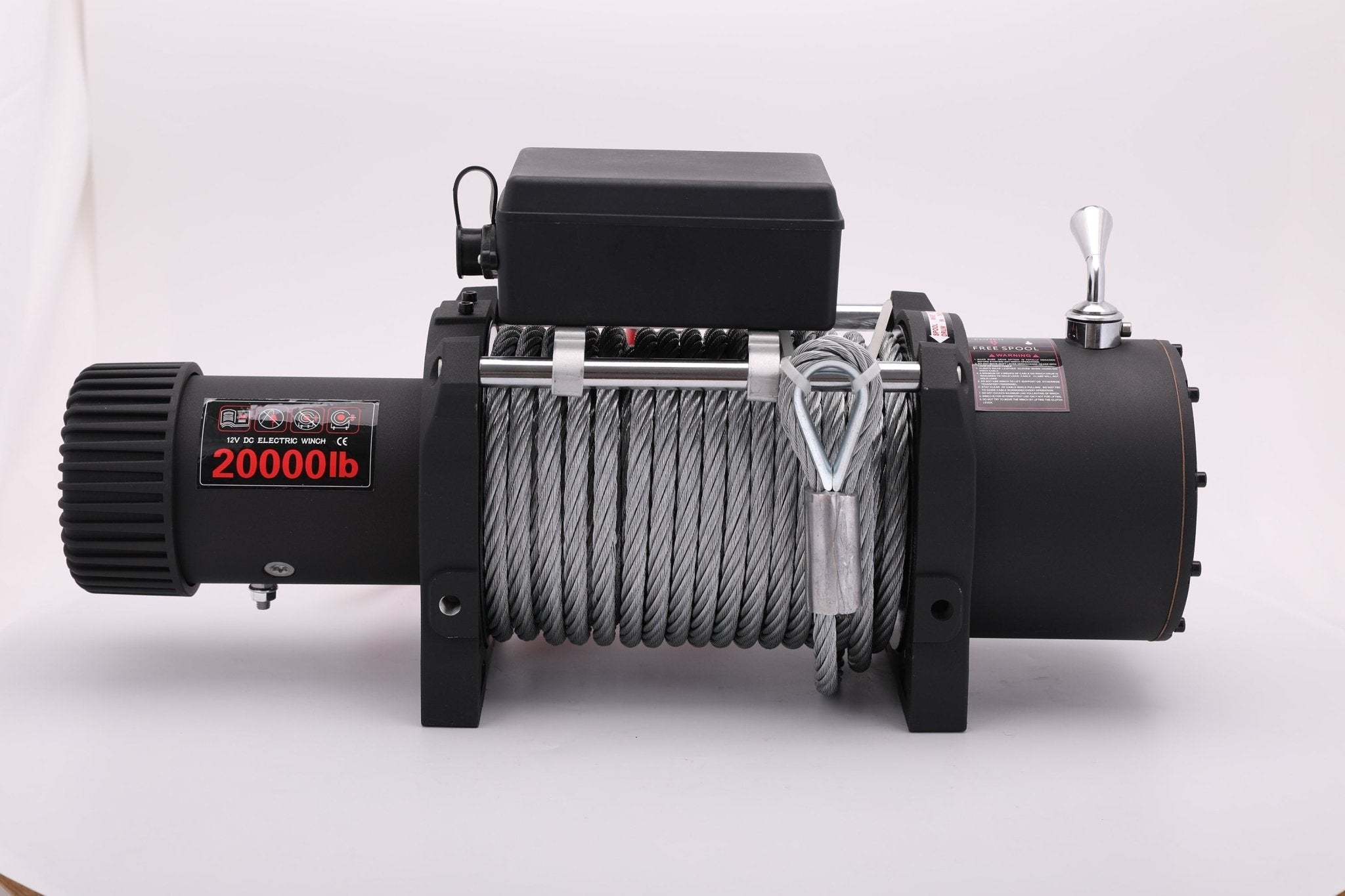 20000LB 12V Electric Winch – Heavy Duty 7.8HP Series Wound Motor, 4-Stage Planetary Gear, Roller Fairlead – SU20000 view 2