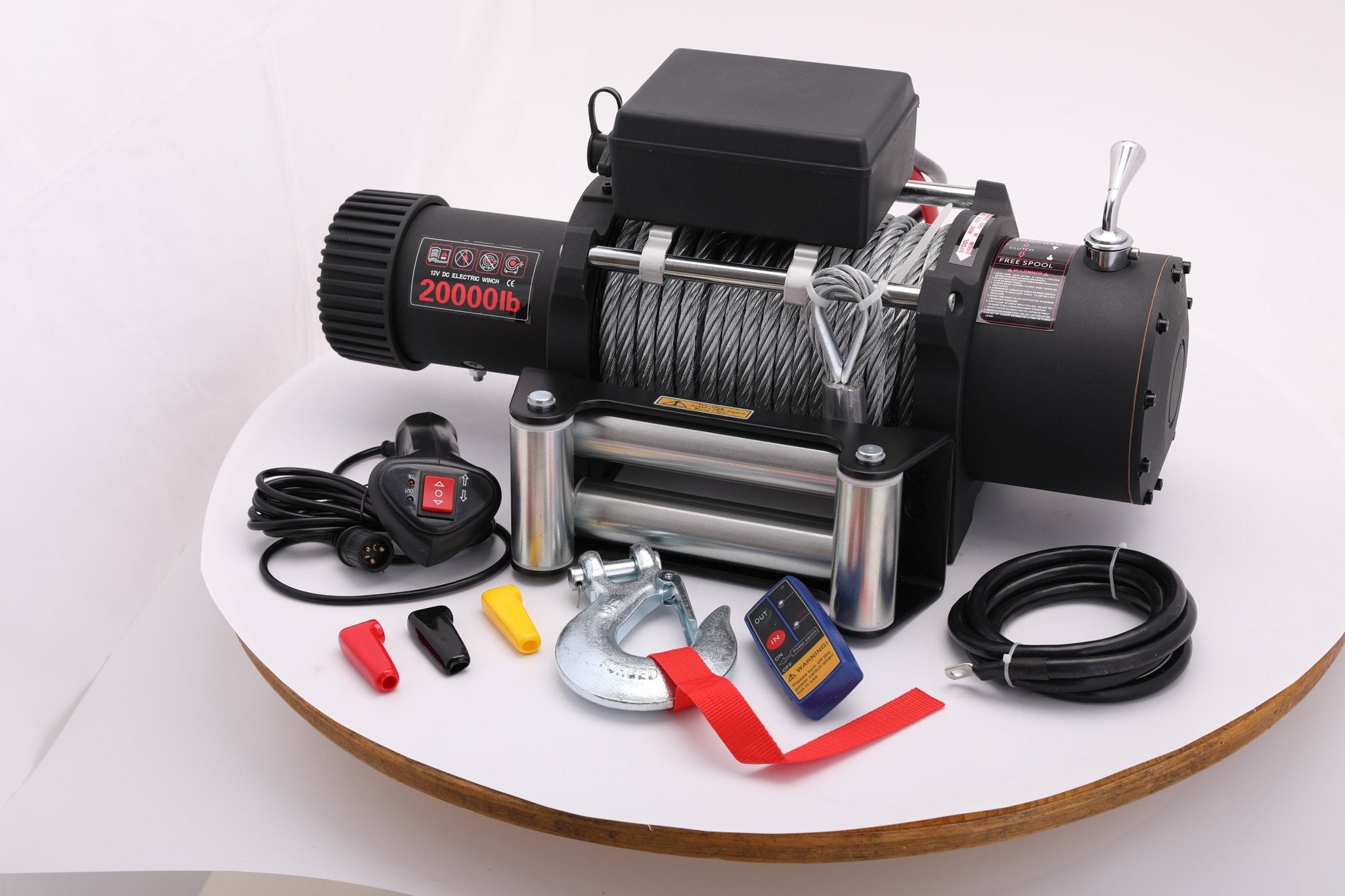20000LB 12V Electric Winch – Heavy Duty 7.8HP Series Wound Motor, 4-Stage Planetary Gear, Roller Fairlead – SU20000 view 6