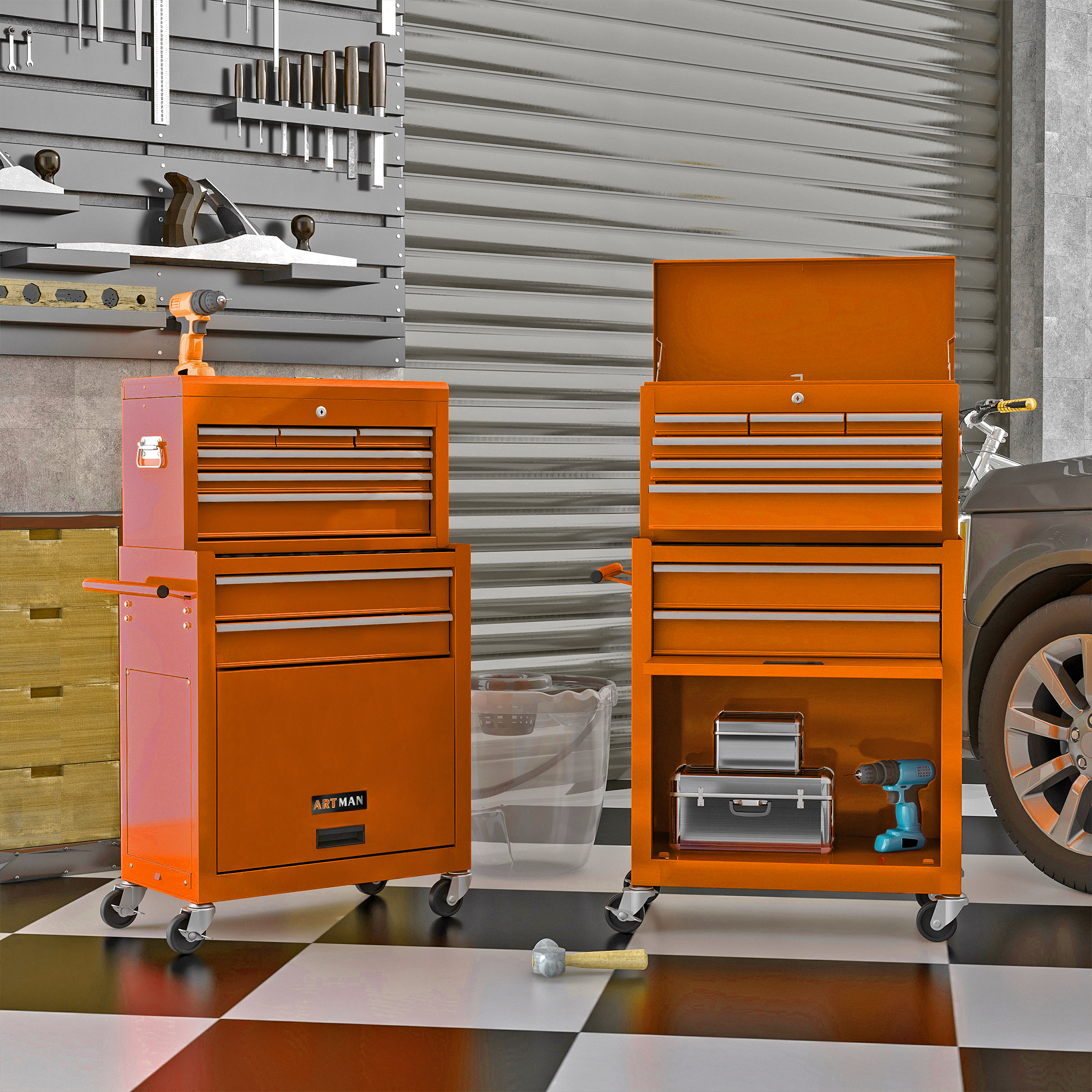 8-Drawer Rolling Tool Chest with Lockable Storage view 6