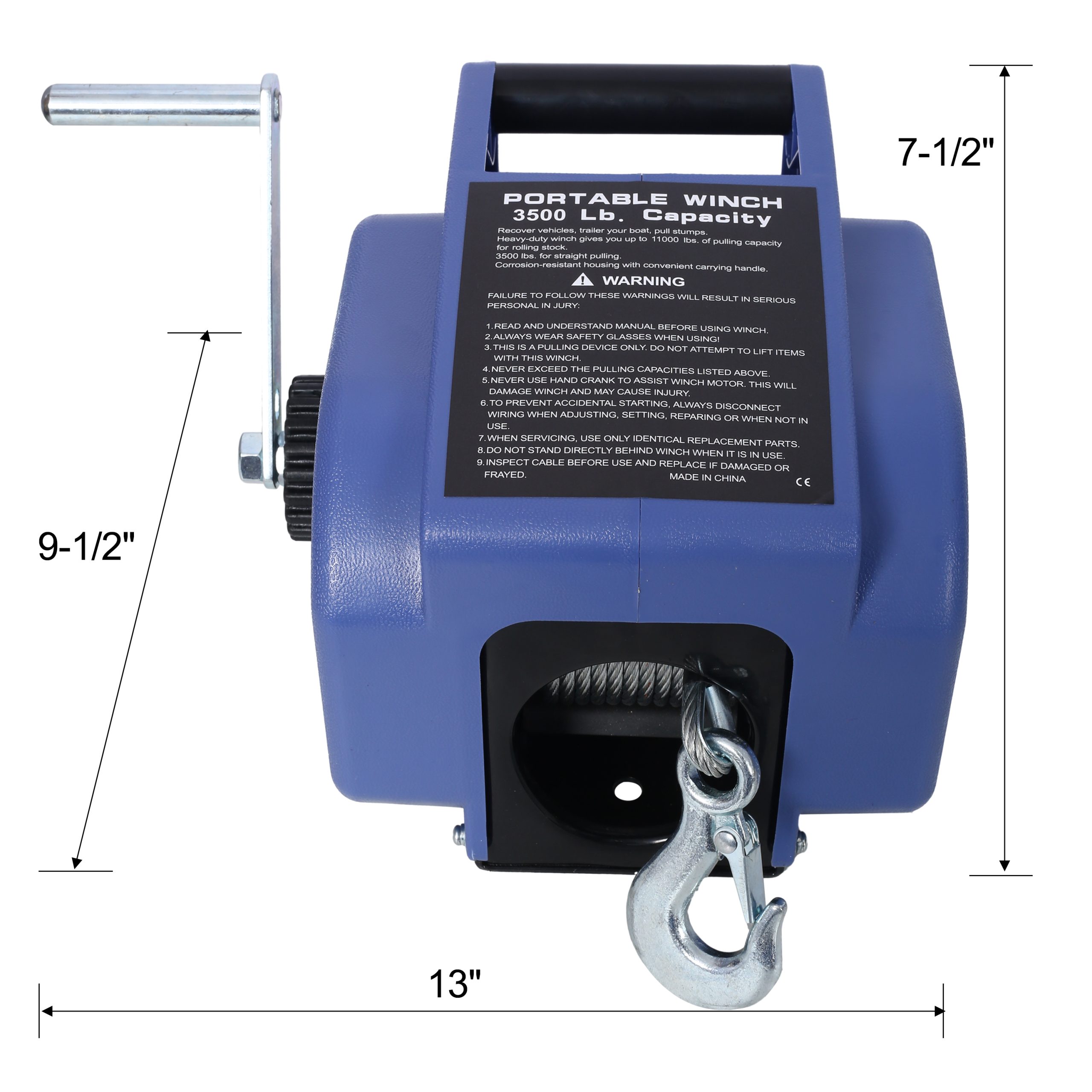 6,000 lb Reversible Electric Trailer Winch view 3
