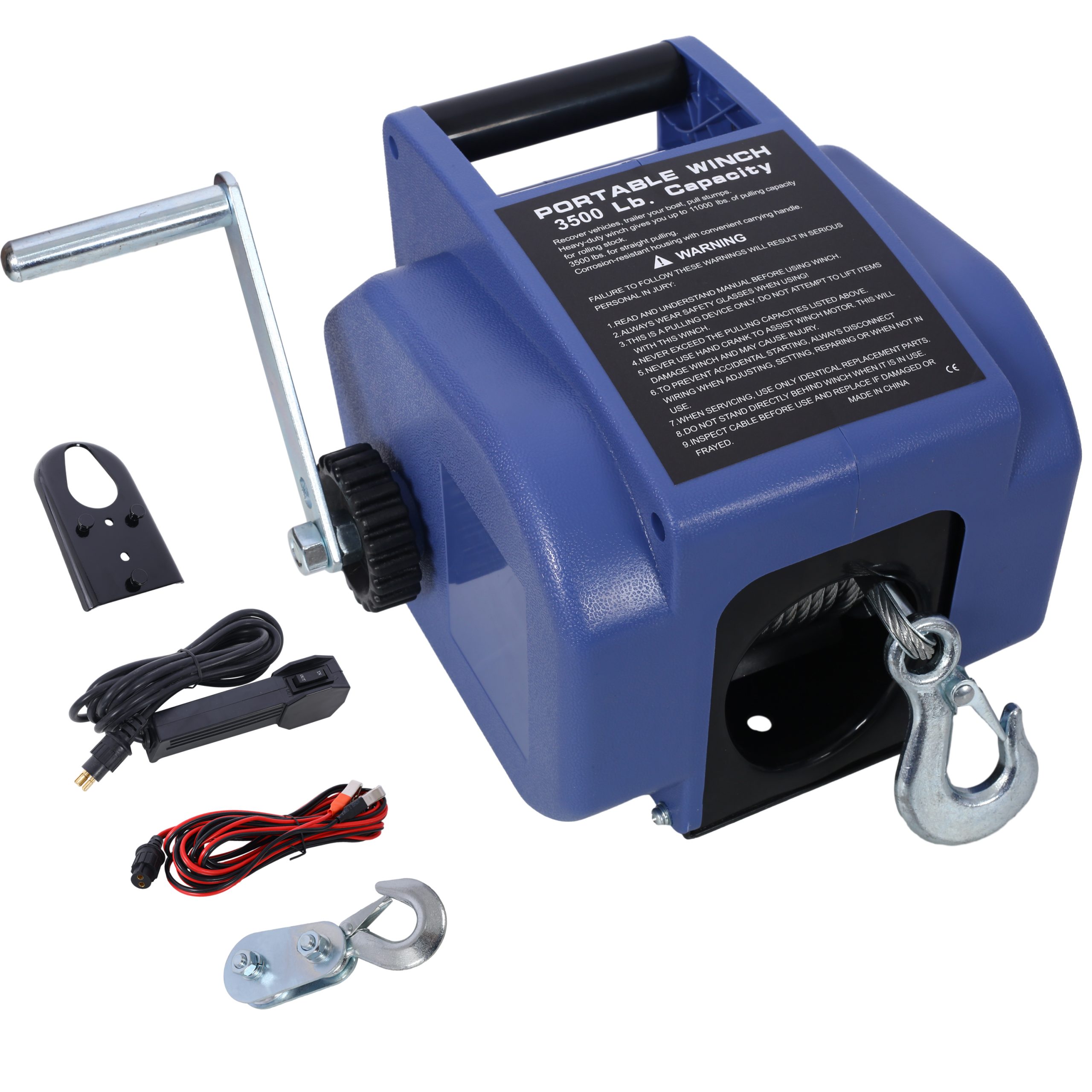 6,000 lb Reversible Electric Trailer Winch view 2