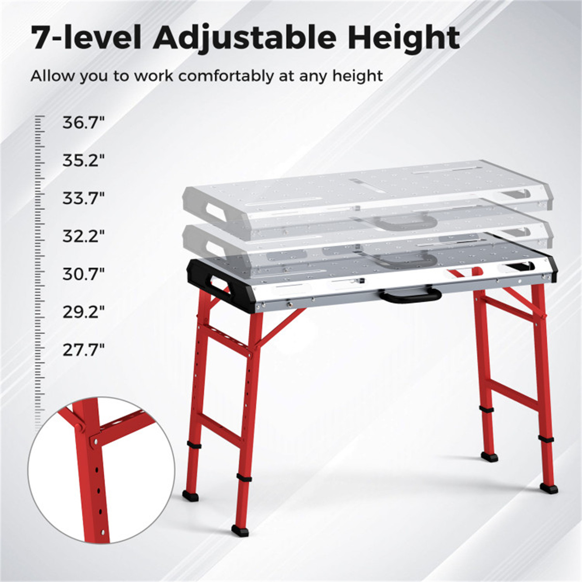 42 x 21 in Steel Welding Table with Clamps view 4
