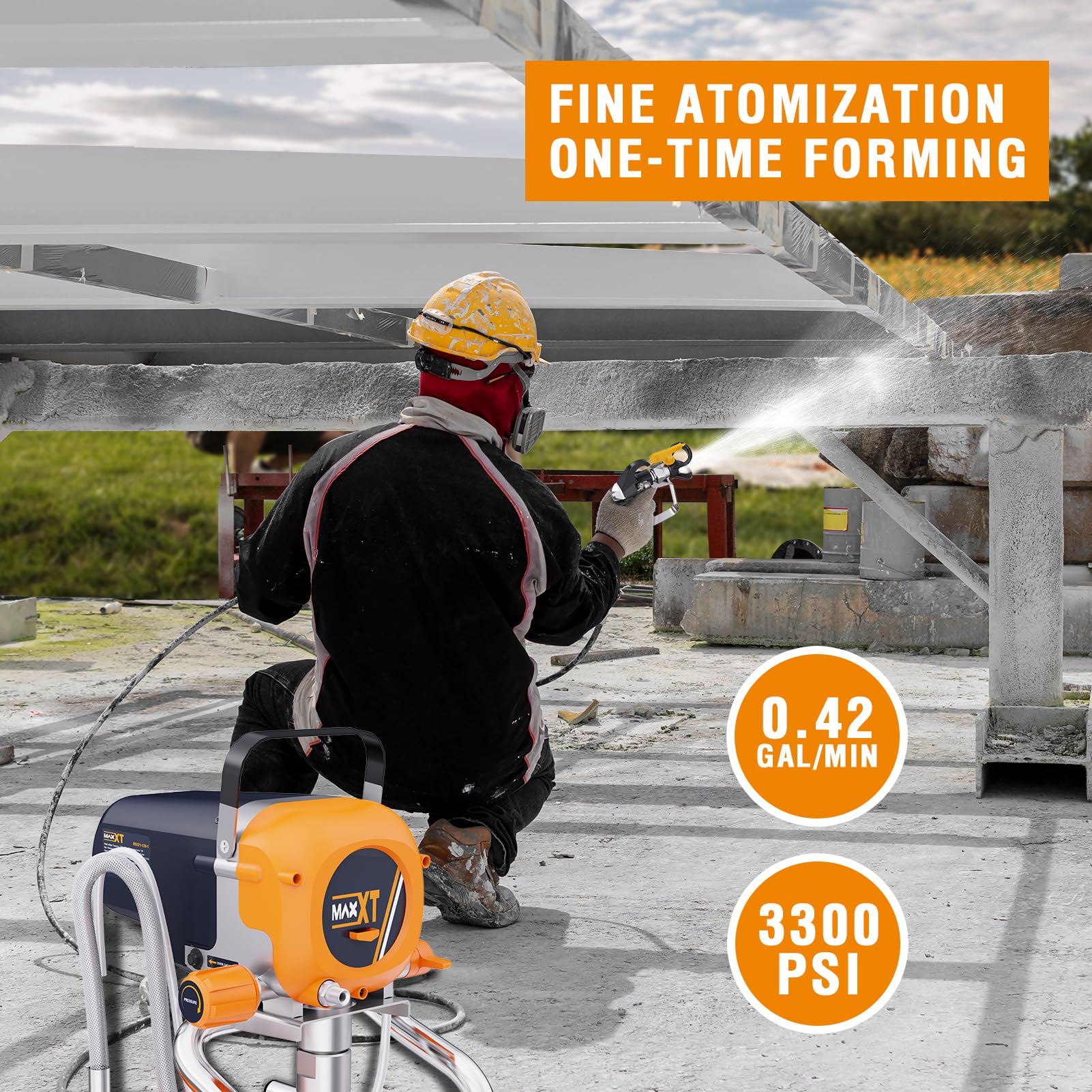 Airless Paint Sprayers, 3300PSI Motorized Paint Sprayer with Stand view 4