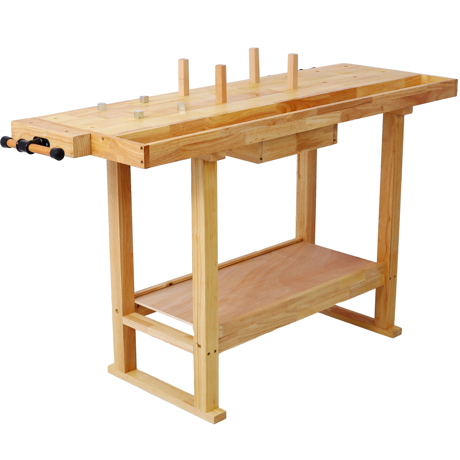 55-Inch Wood Workbench – Wooden Workbench for Garage Workshop and Home view 6