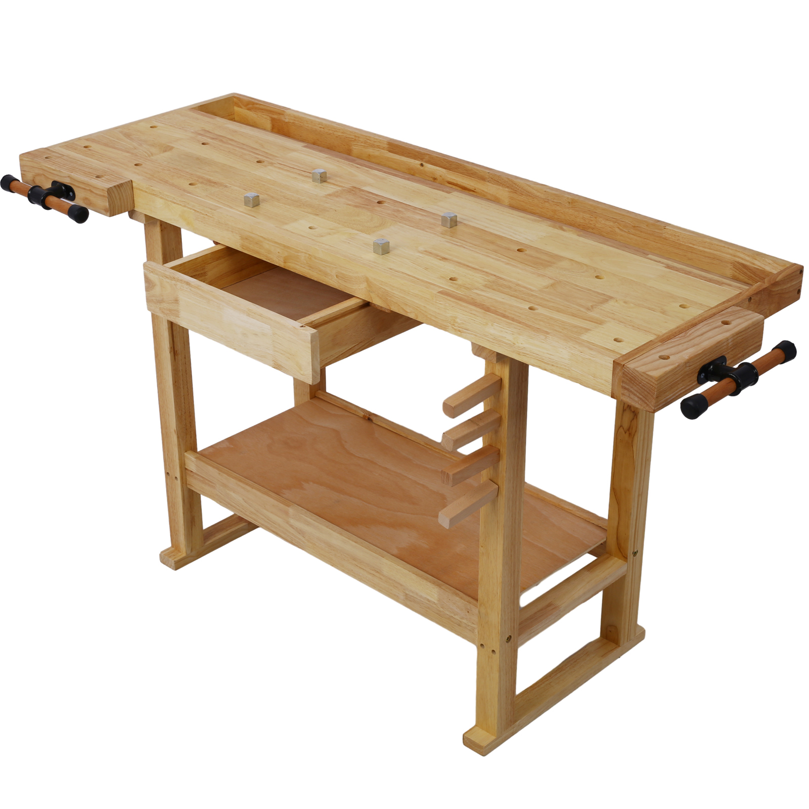 55-Inch Wood Workbench – Wooden Workbench for Garage Workshop and Home view 7