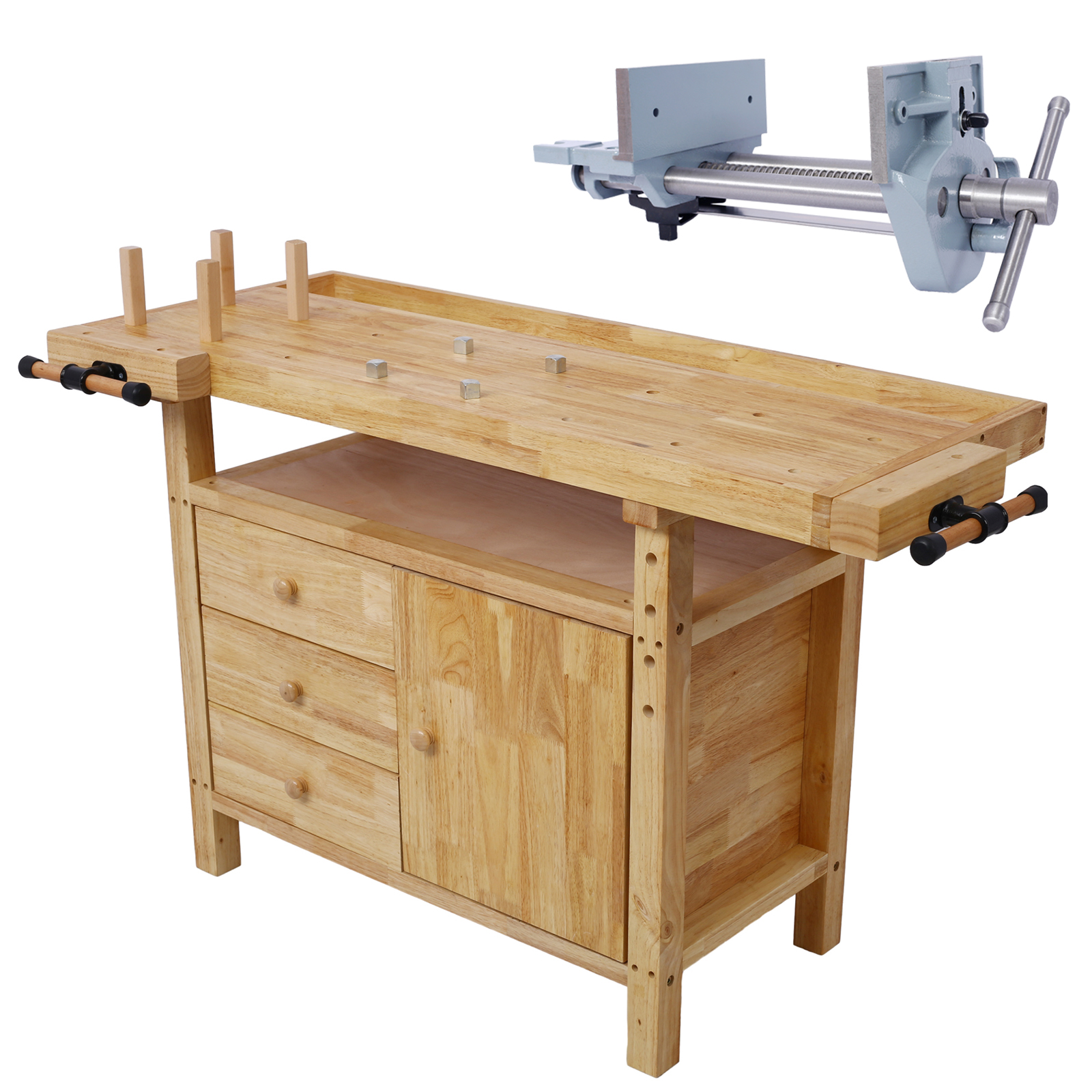 Wood Workbench – Wooden Workbench for Garage Workshop and Home view 6