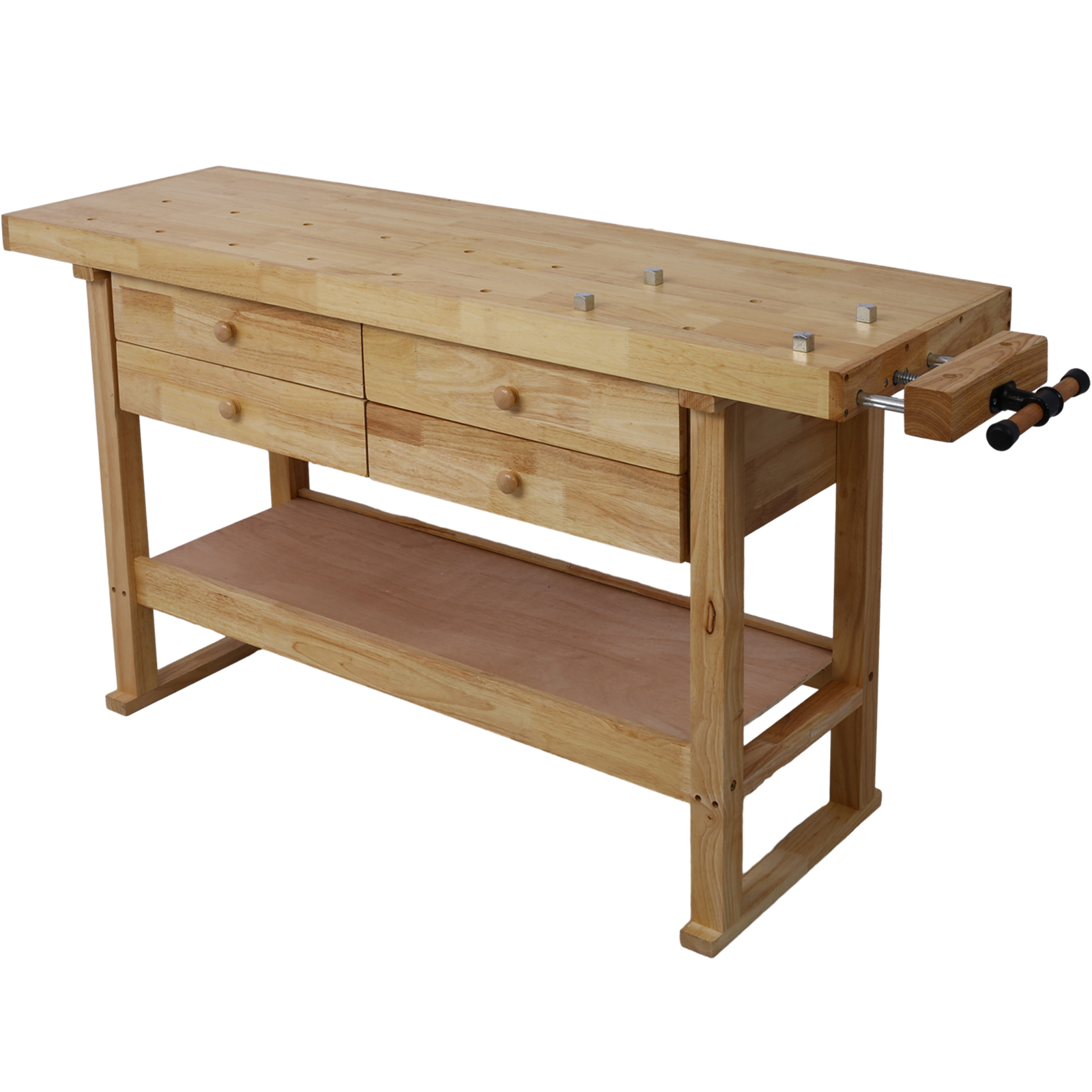 60in Workbench with 4 Drawers Wooden Workbench for Garage Workshop and Home view 1