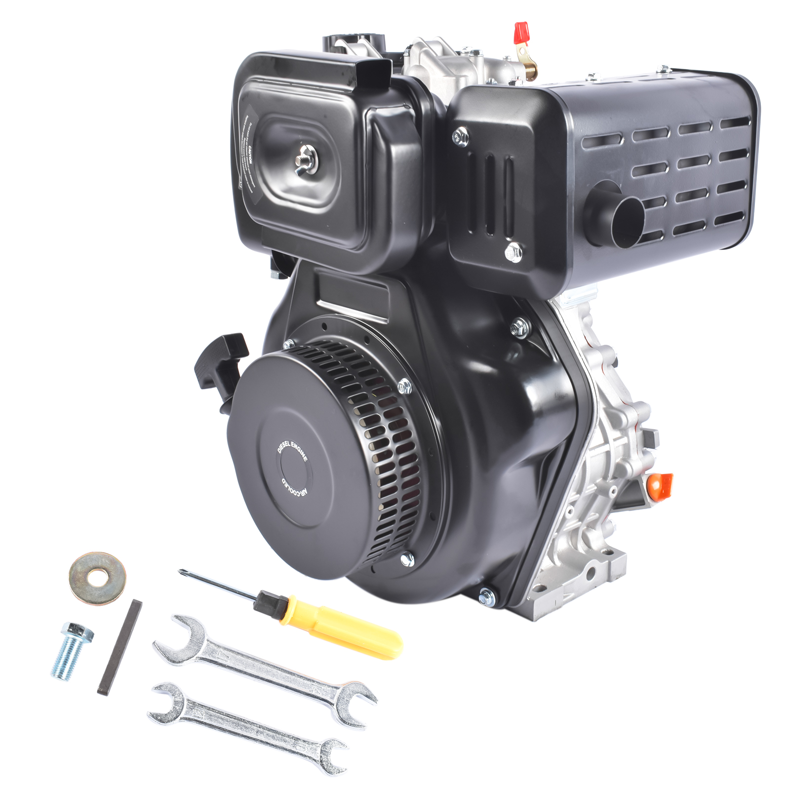 10HP 4-Stroke Single-Cylinder Diesel Engine, 418cc, 6300W view 1