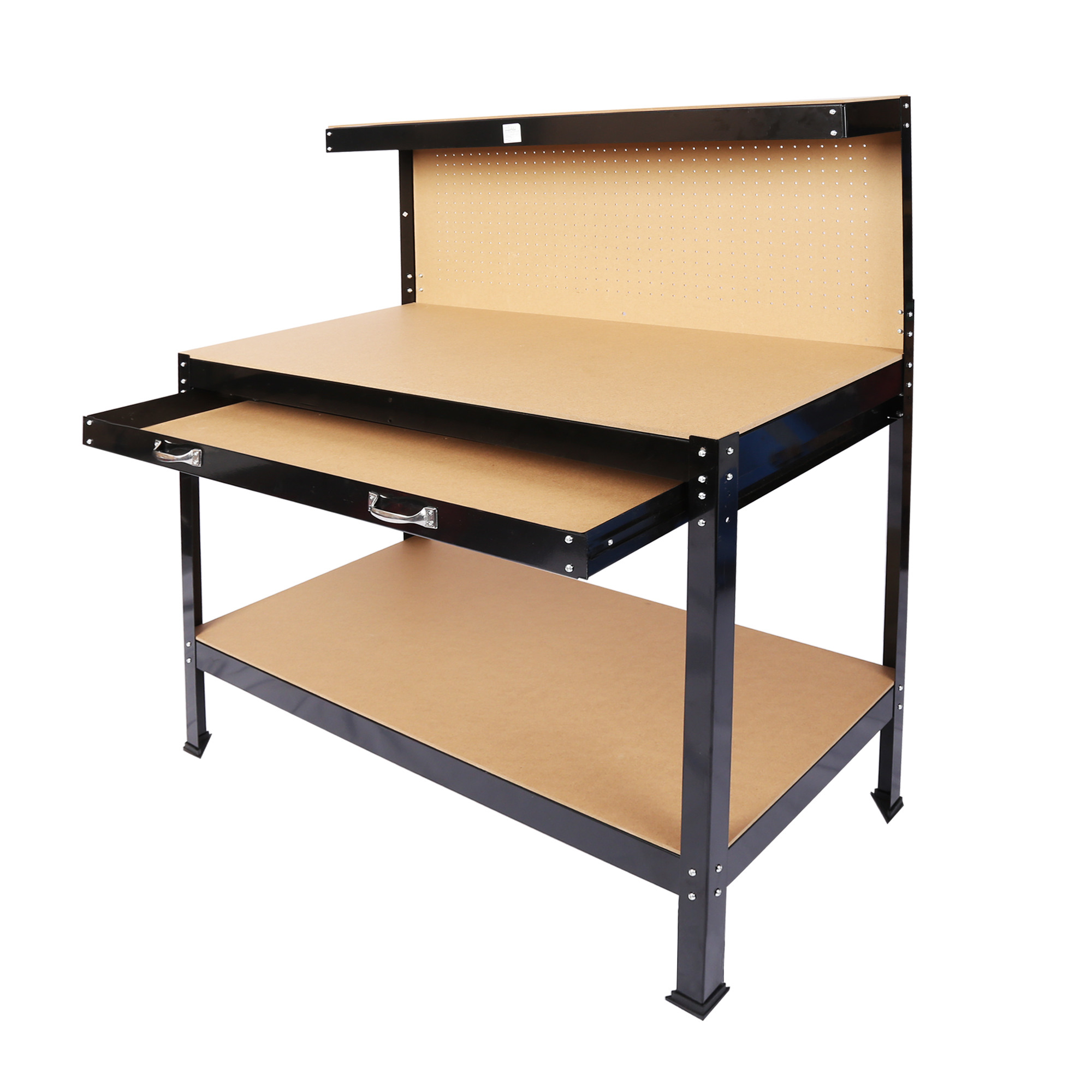 63 in Steel Workbench with Drawer and Pegboard view 3