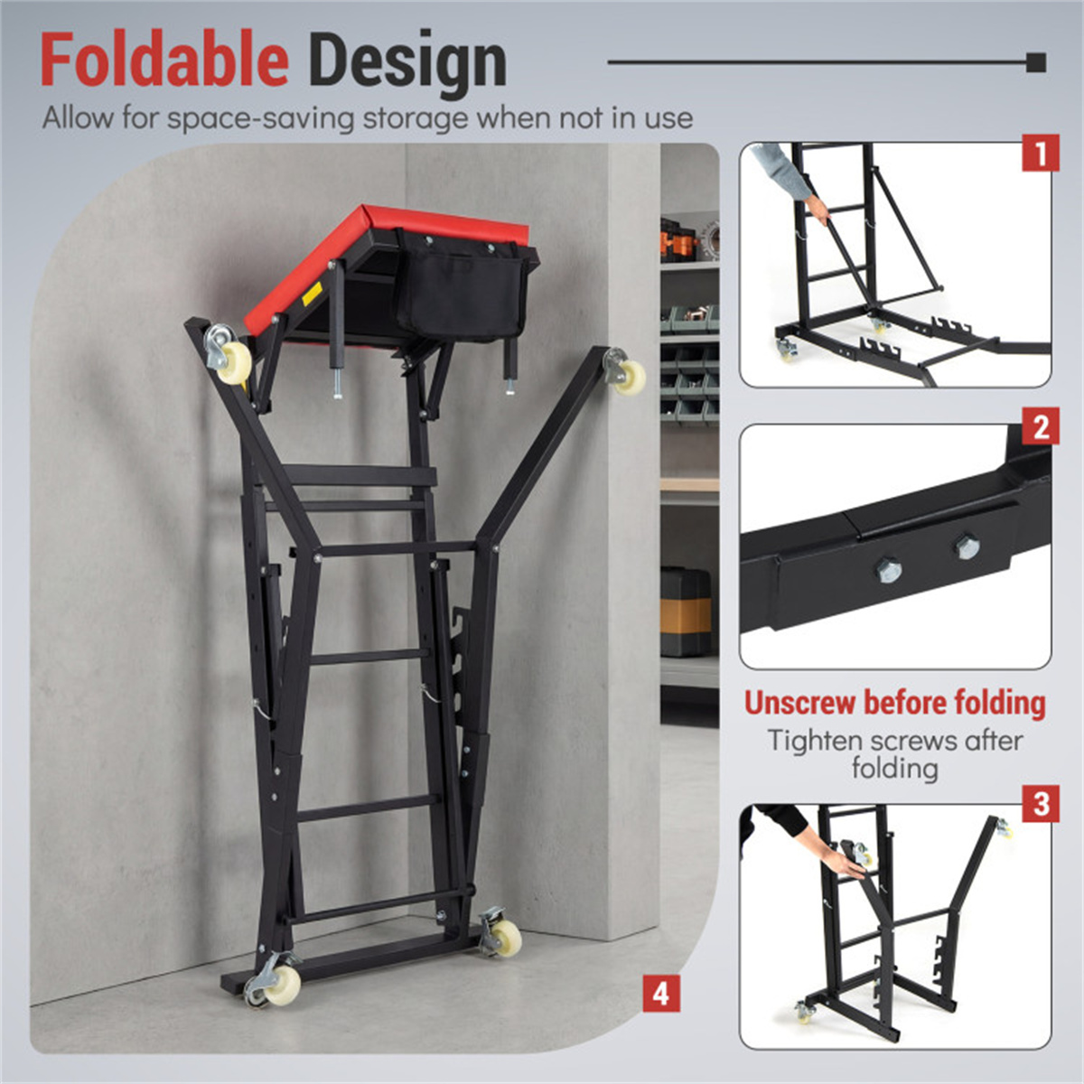 400 lb Adjustable Automotive Topside Creeper view 8