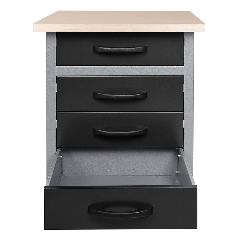24″ x 24″ Steel Workbench with 4 Drawers & Solid Wood Top view 3