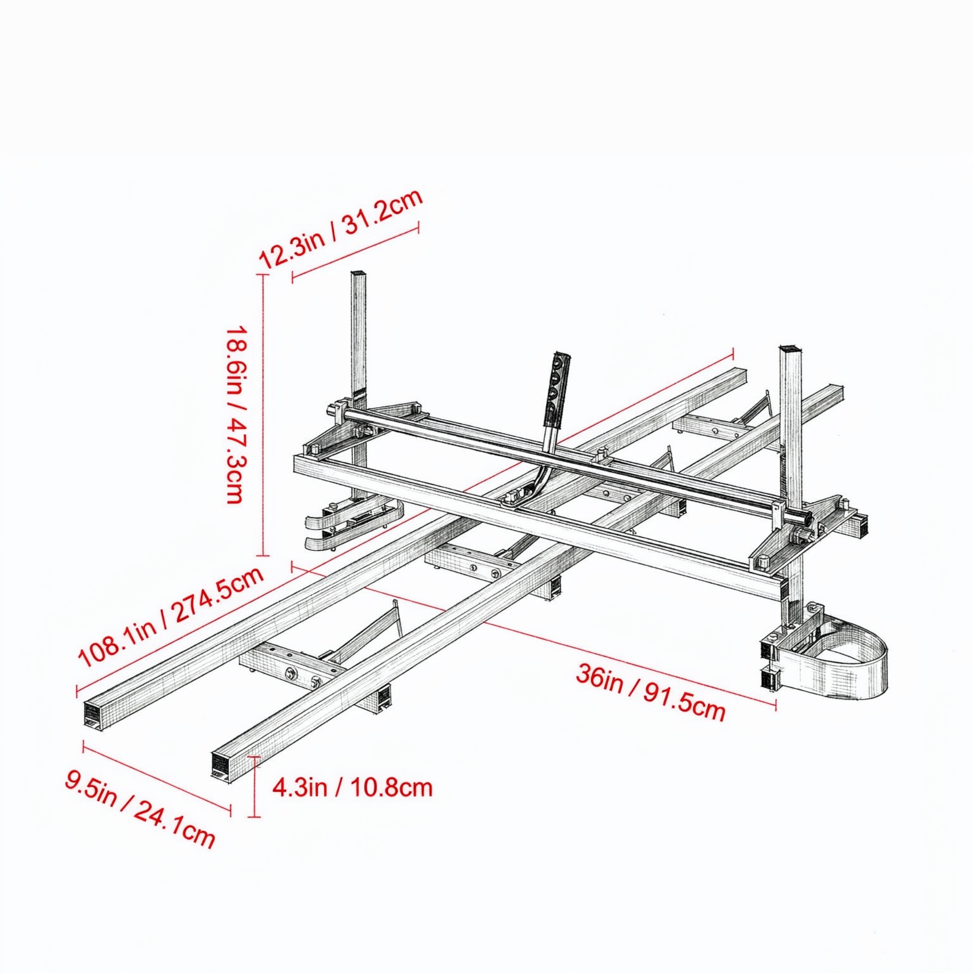 Chainsaw Mill & Rail Guide System, Portable Sawmill with 14″-36″ Guide Bar view 3