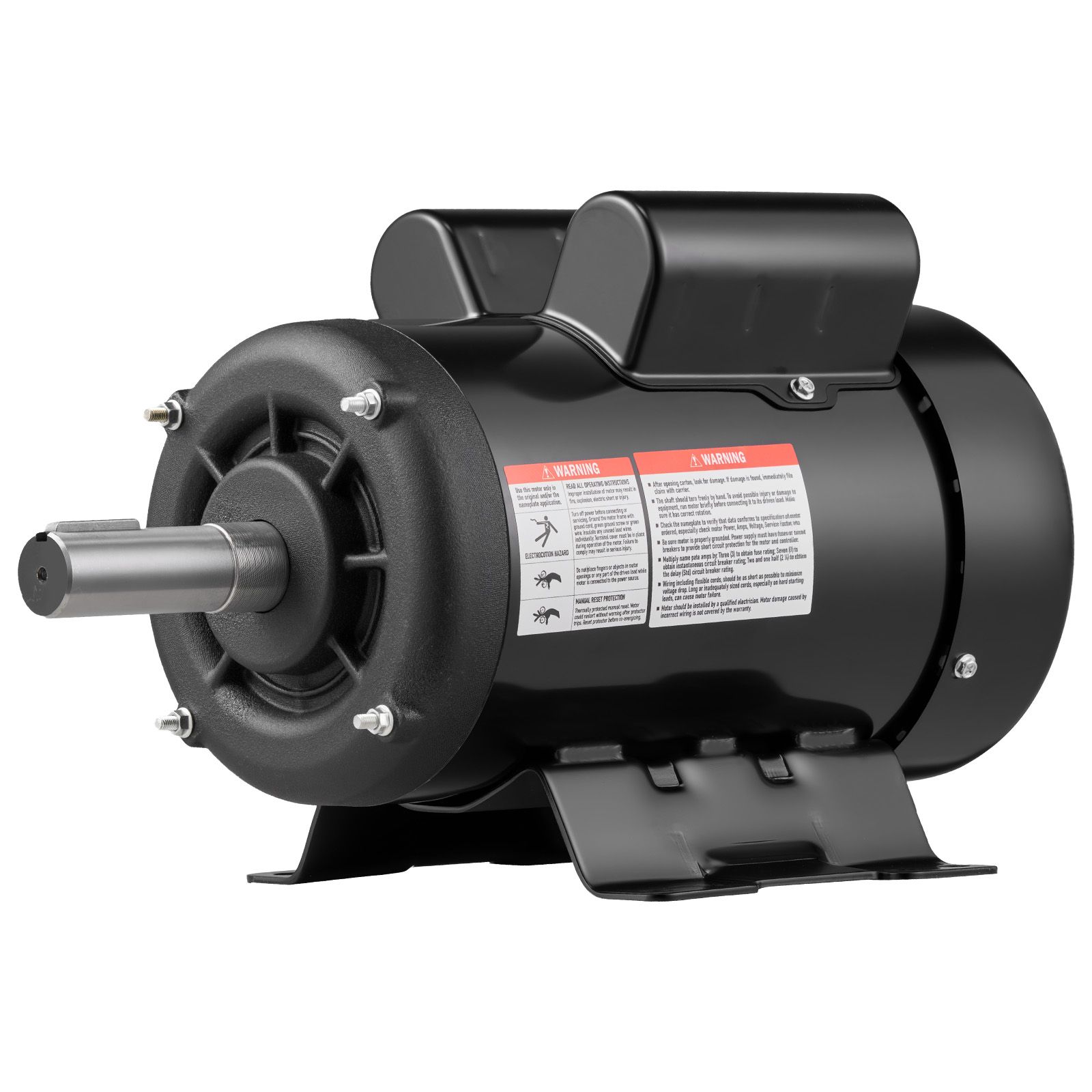 3 HP Electric Motor, 1750RPM Air Compressor Motor, CW/CCW Rotation, 1.125 Inch Shaft Diameter view 1