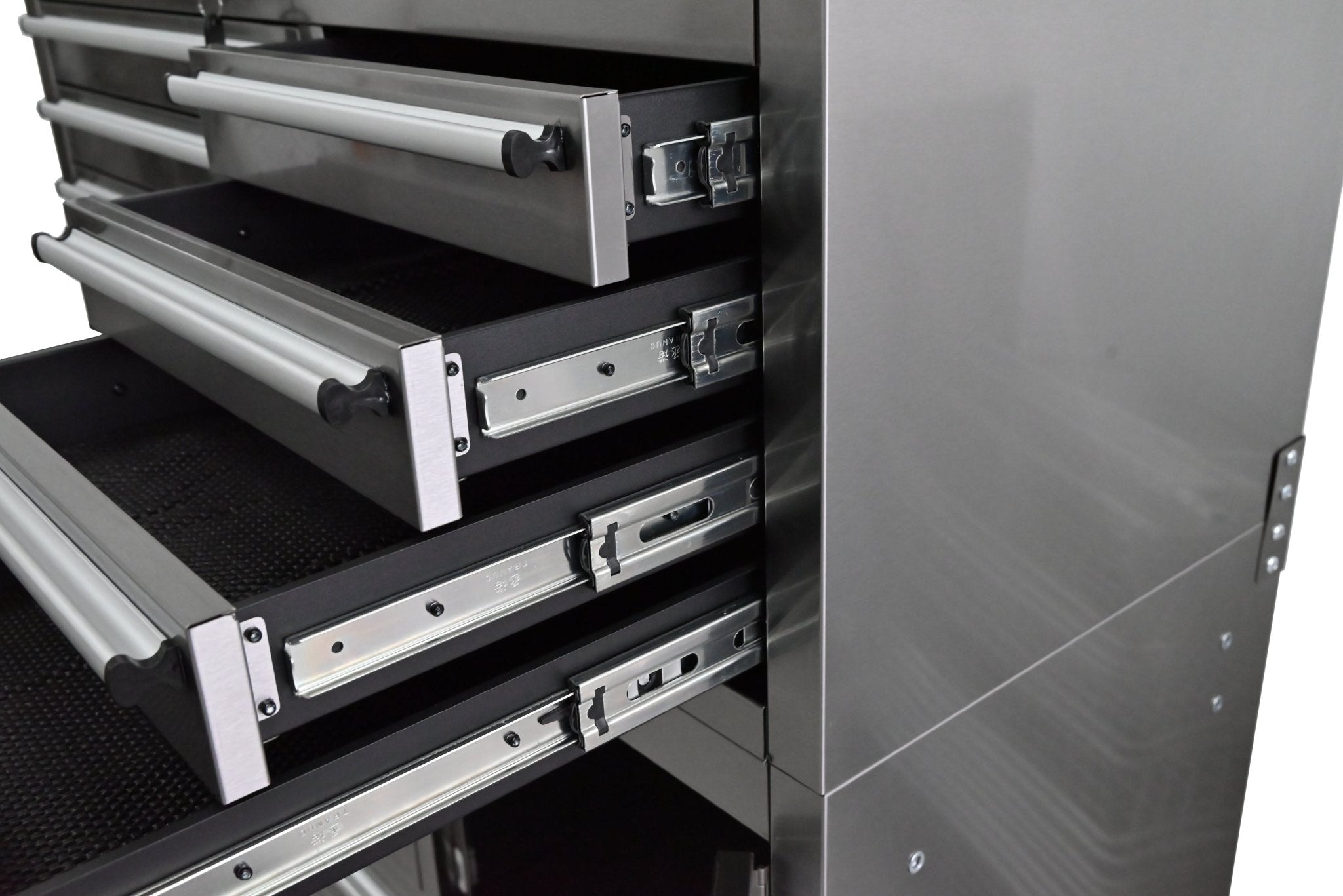41-Inch 14-Drawer Stainless Steel Tool Bench with 5” Locking Casters – TB4118S view 4