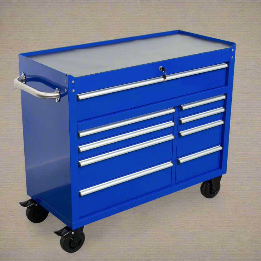 42″ 9-Drawer Rolling Tool Bench – Heavy-Duty Garage Storage Cabinet view 8
