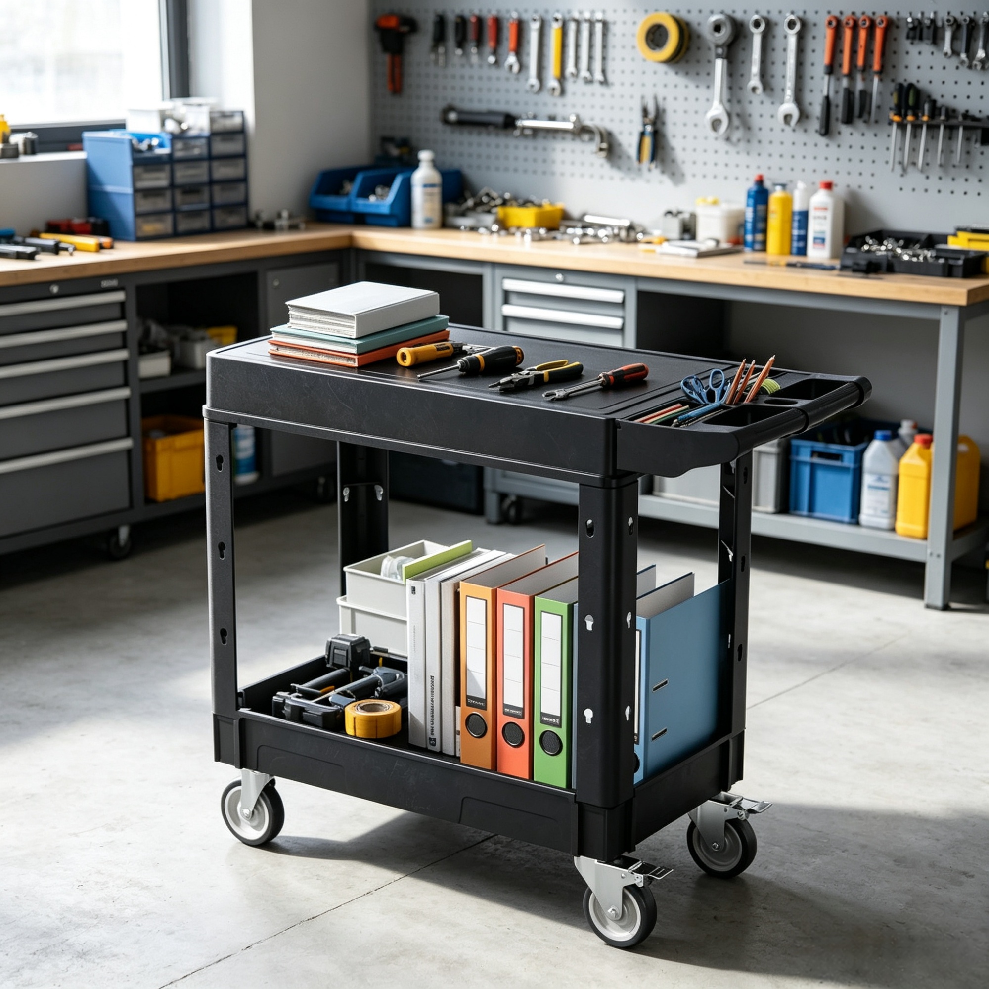 550 lb Two-Shelf Workshop Utility Cart view 6