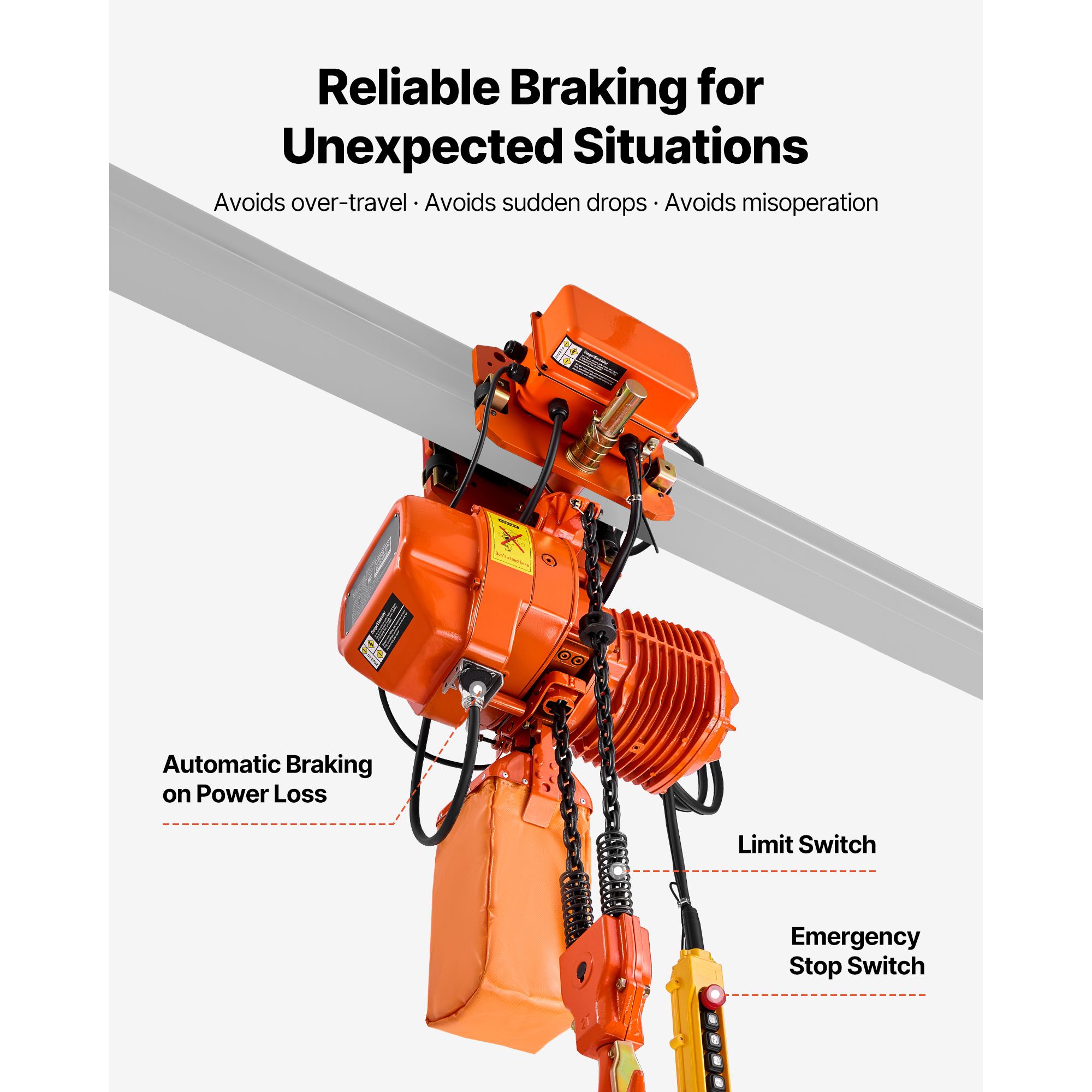 4400 Lbs Electric Chain Hoist, 20 Ft Lifting Height view 6
