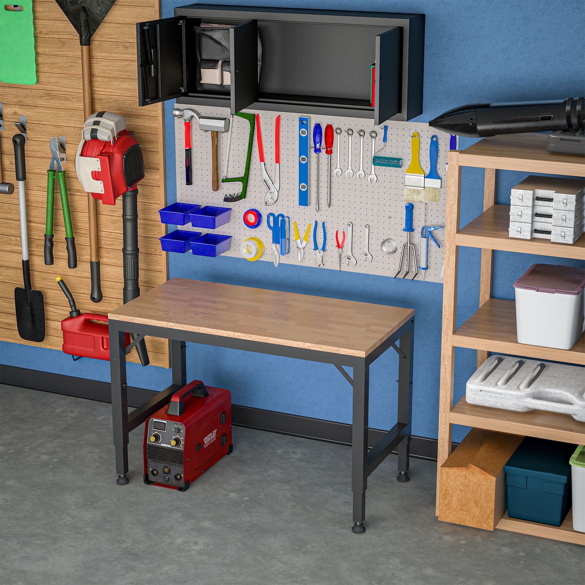 48″ Heavy-Duty Adjustable Workbench for Garage view 7
