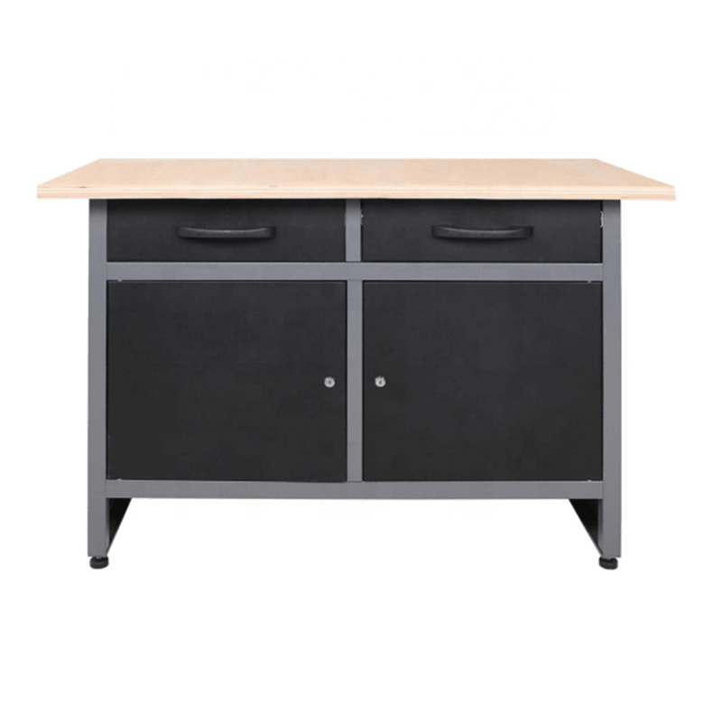 48″ x 24″ Steel Workbench with 2 Drawers & Double Door Storage Cabinet view 1