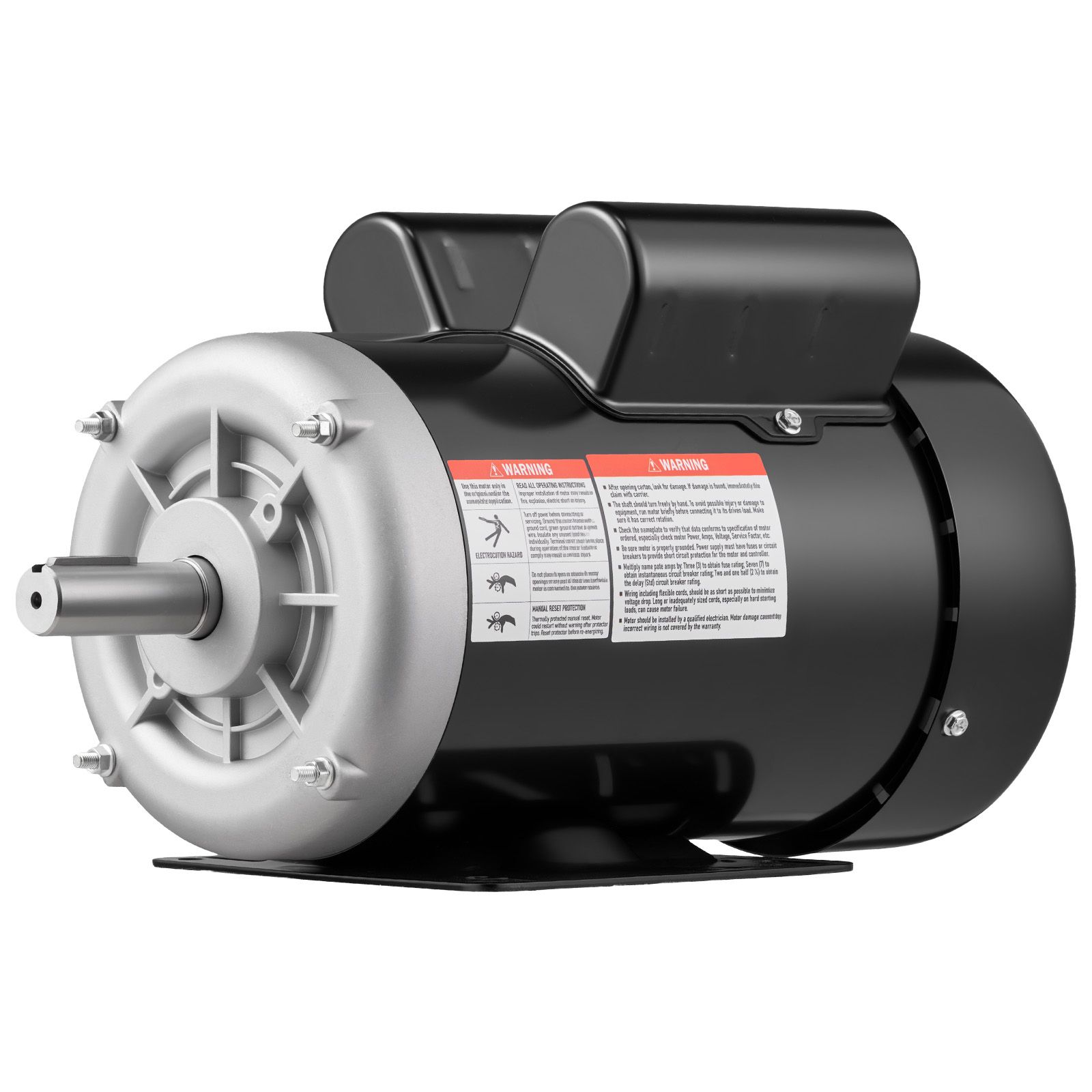 5 HP Electric Motor, 3450RPM Air Compressor Motor, CW/CCW Rotation, 0.875 Inch Shaft Diameter view 2