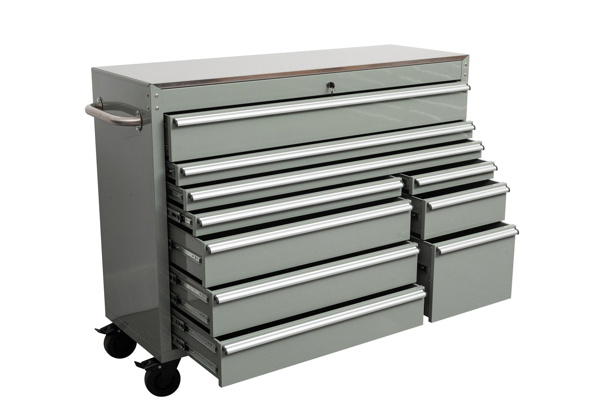 55″ Siebel Tool Bench with Stainless Steel Top | 10-Drawer Workstation view 7