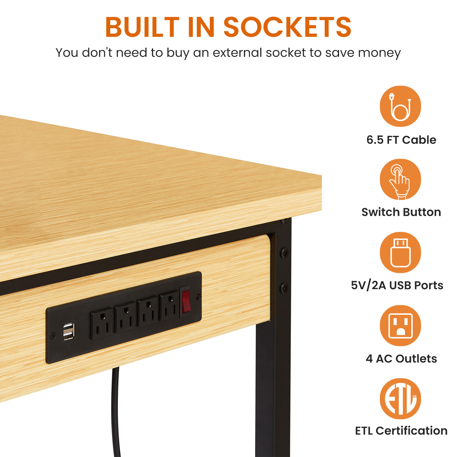 48”Adjustable Workbench with pegboard, Heavy Duty Wooden Desktop Workbench with Wheels view 6