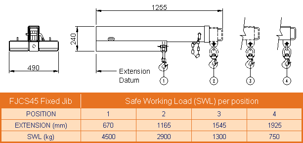Forklift & Skid Steer Extension Jib – Heavy-Duty Lifting Boom Attachment view 1