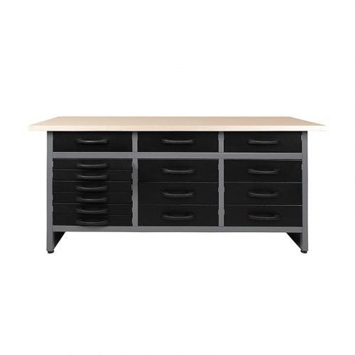 63″ Heavy-Duty Metal Workbench with 15 Drawers | Garage Tool Storage Organizer view 1