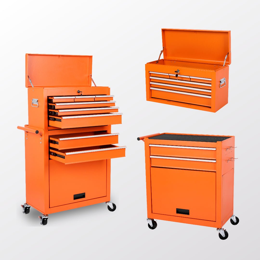 8 Drawer Rolling Tool Cabinet with Casters Heavy Duty Steel Garage Storage view 4