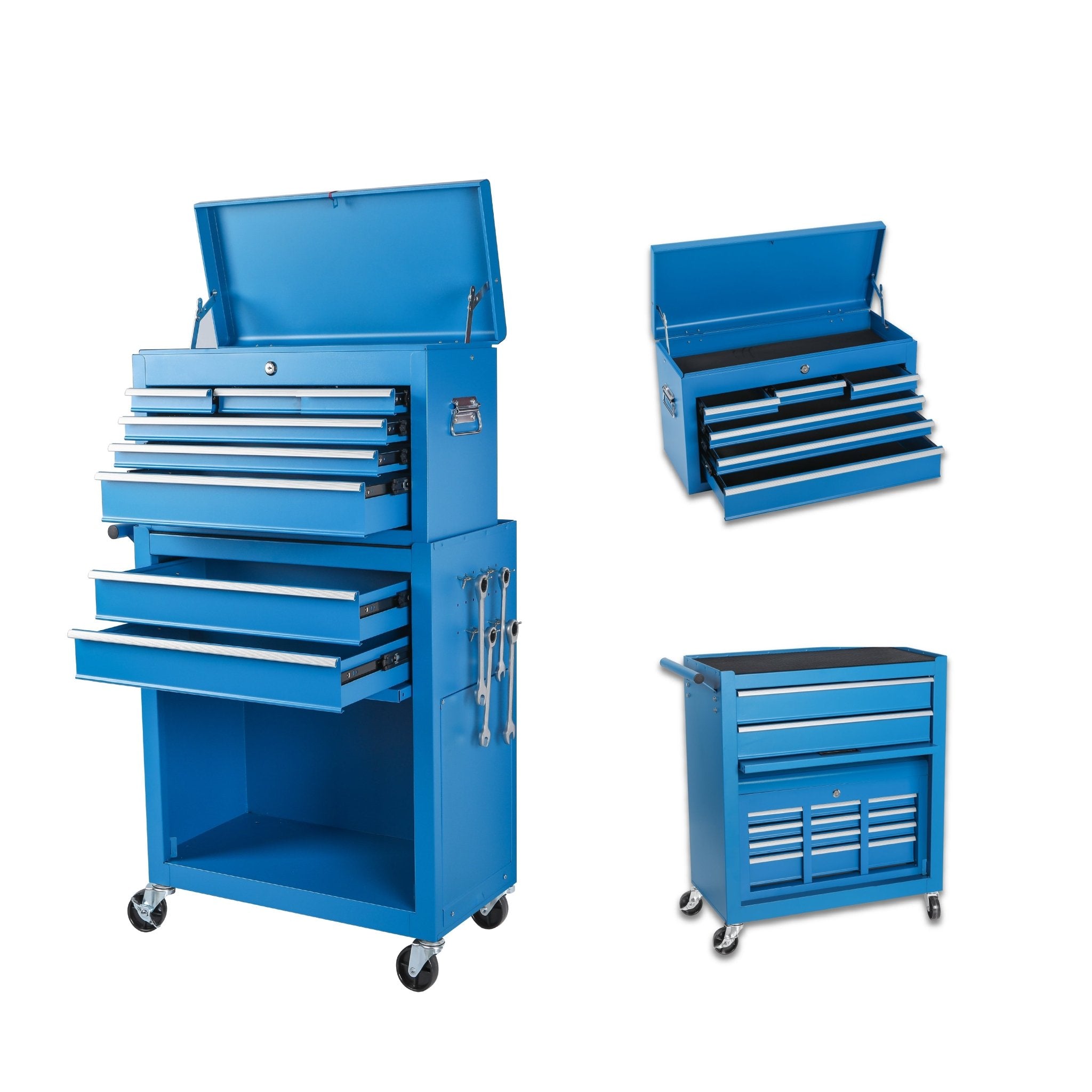 8 Drawer Rolling Tool Cabinet with Casters Heavy Duty Steel Garage Storage view 3