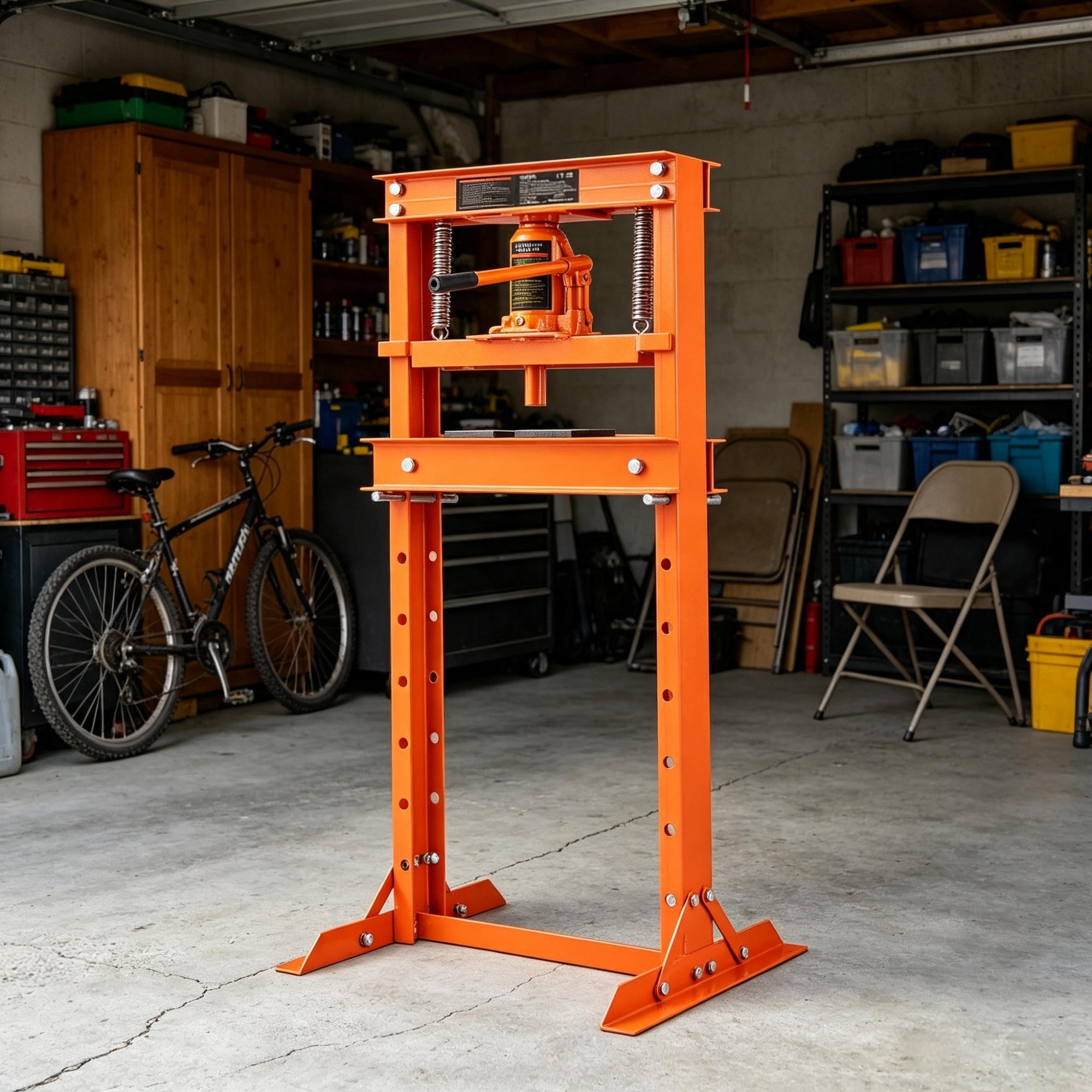 12 Ton H-Frame Hydraulic Shop Press, Adjustable Floor Press with Plates for Garage & Workshop view 2
