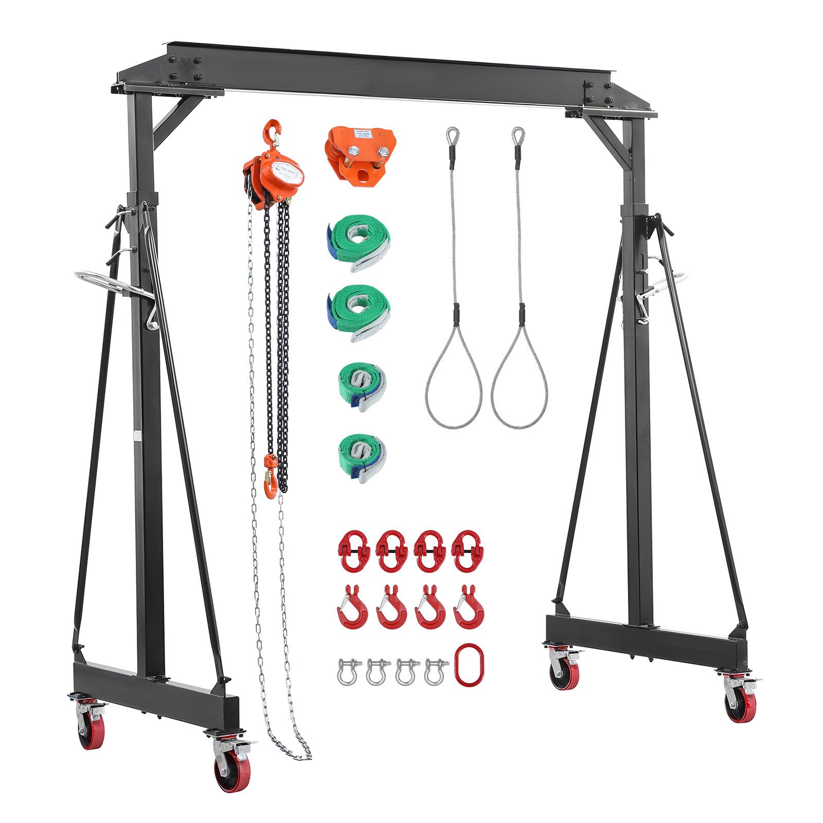 Adjustable Gantry Crane, 4400 Lbs Capacity, Portable Shop Lift Hoist with 99.6-146.9 in Height view 2