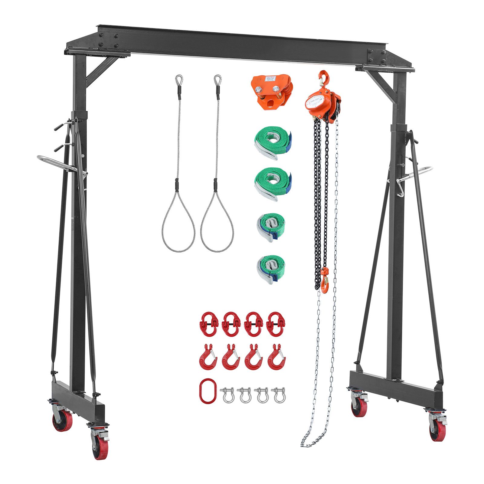 Adjustable Gantry Crane, 4400 Lbs Capacity, Portable Shop Lift Hoist with 99.6-146.9 in Height view 8