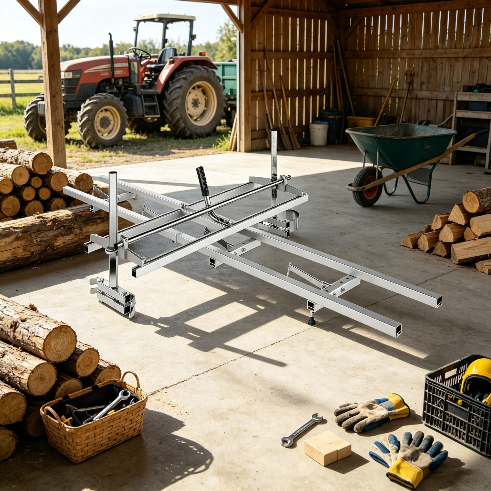 Chainsaw Mill & Rail Guide System, Portable Sawmill with 14″-36″ Guide Bar view 4