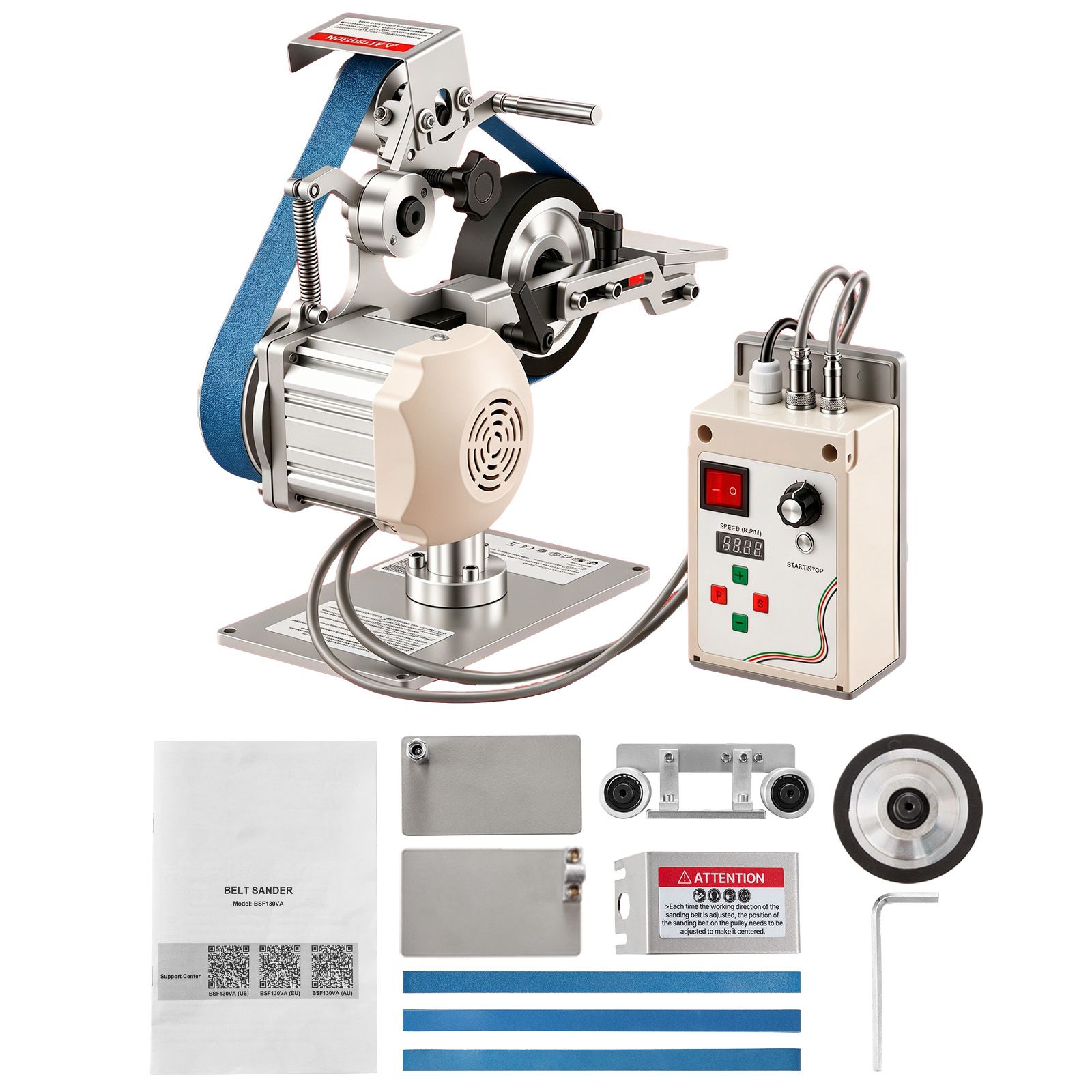 Belt Grinder Sander with VFD, 30 X 1-Inch Variable Speed Belt Polisher view 2