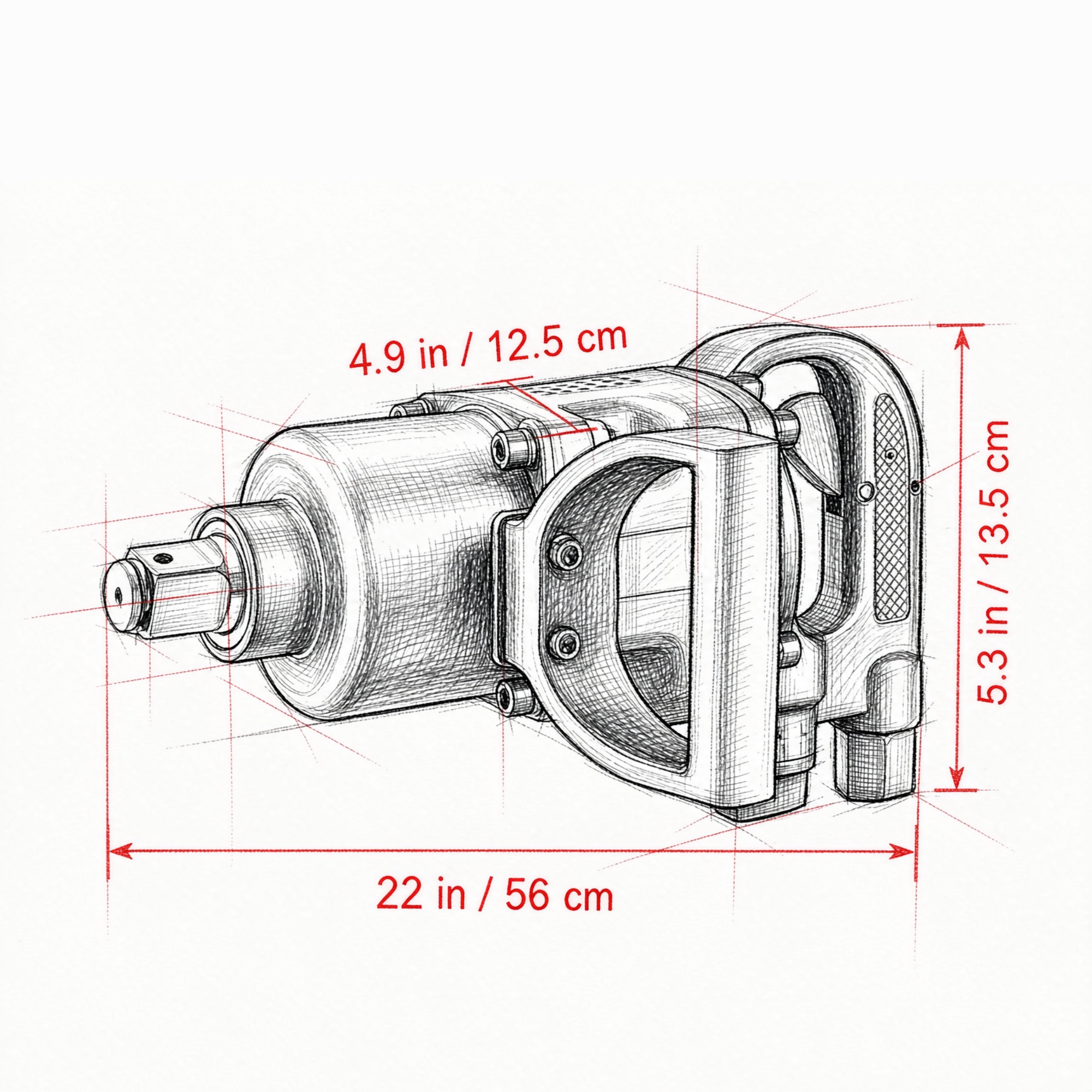 1 in Heavy-Duty Pneumatic Impact Wrench view 3