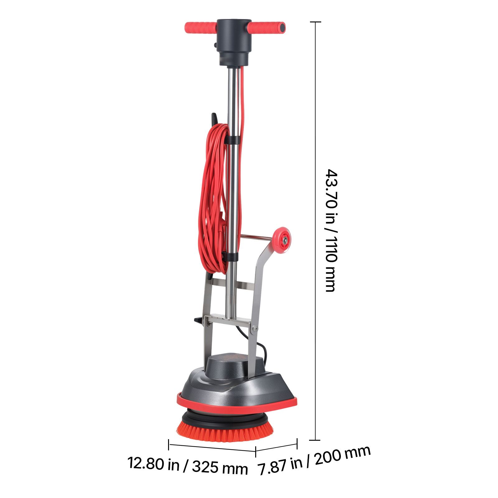 Floor Scrubber Machine, Heavy Duty Floor Cleaner Polisher with 2 Wheels view 1