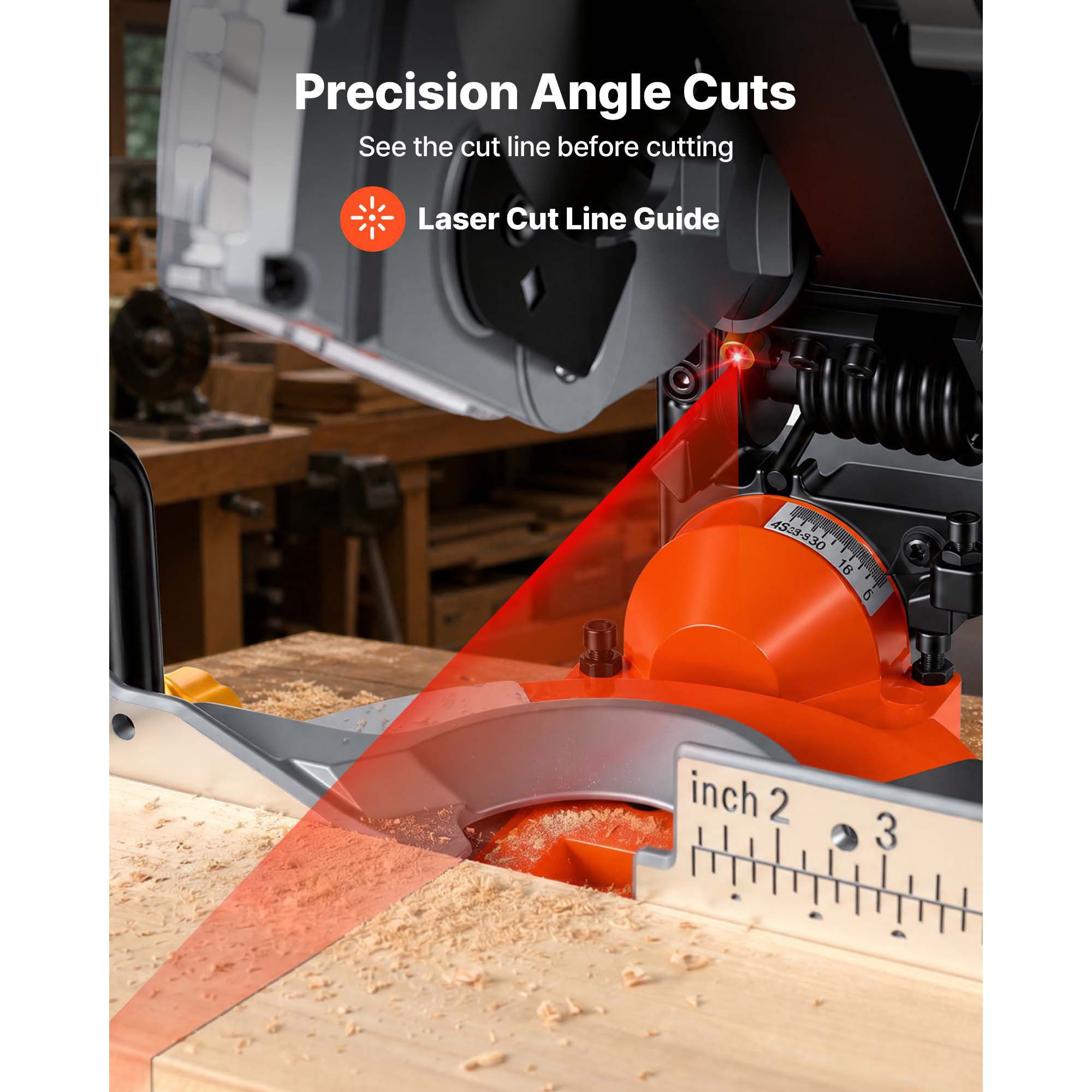 Compound Miter Saw, 8-1/4 Inch Blade, 2-in-1 Miter/Table Saw, with Precision Laser Alignment view 3