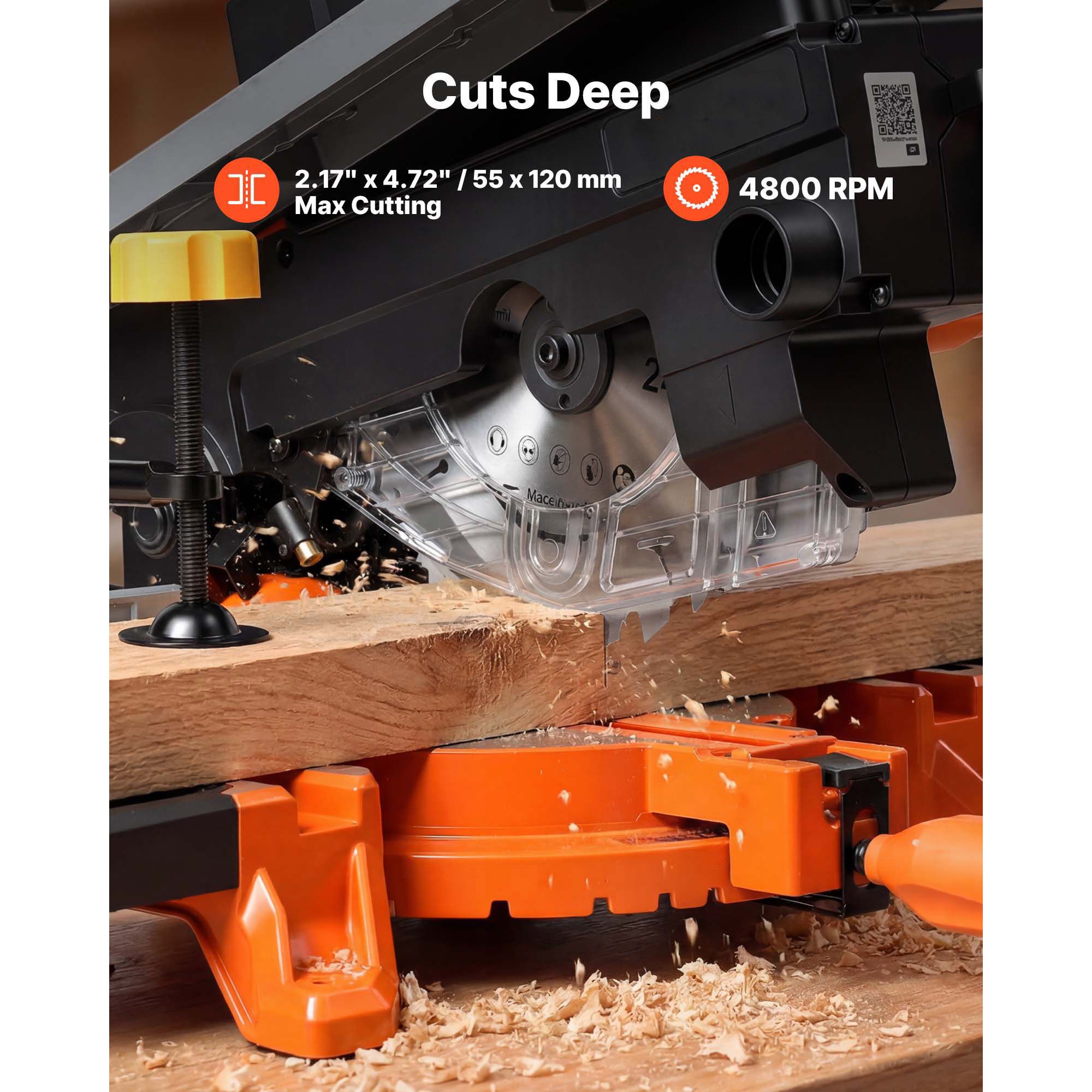 Compound Miter Saw, 8-1/4 Inch Blade, 2-in-1 Miter/Table Saw, with Precision Laser Alignment view 5
